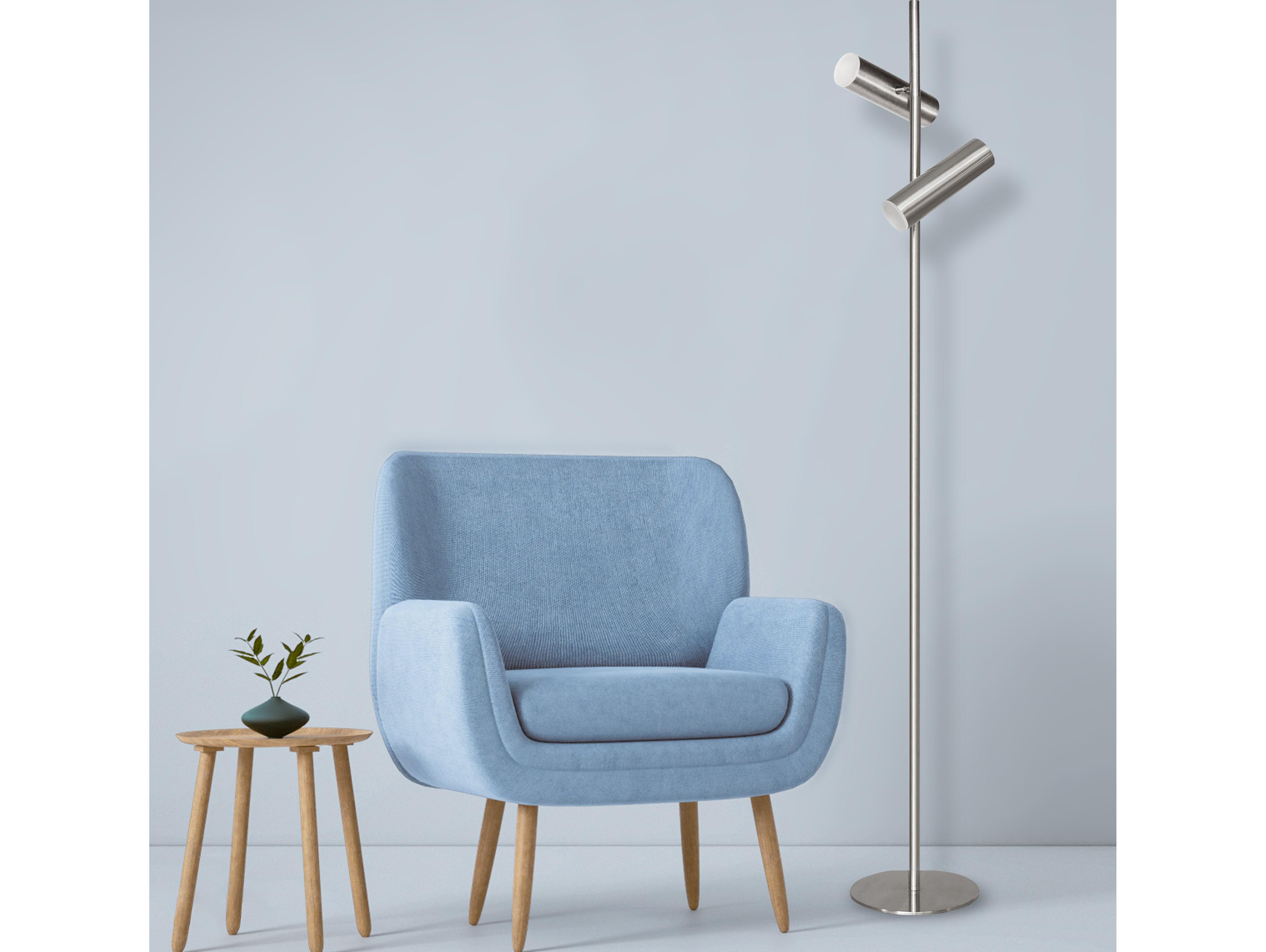 Dainolite Constance Satin Chrome Frosted Acrylic Floor Lamp