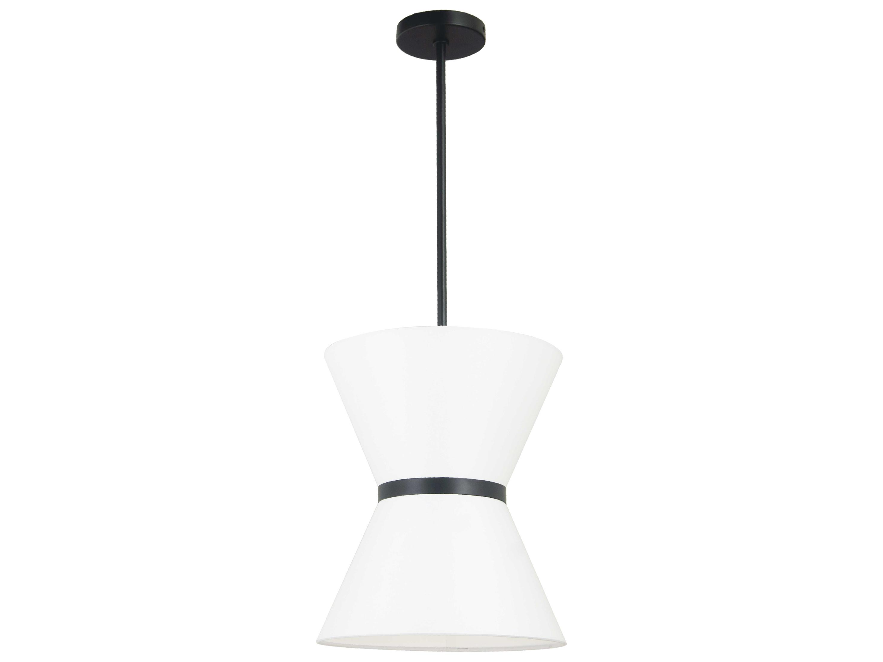 Dainolite Caterine 1-Light Matte Black White Mini Pendant