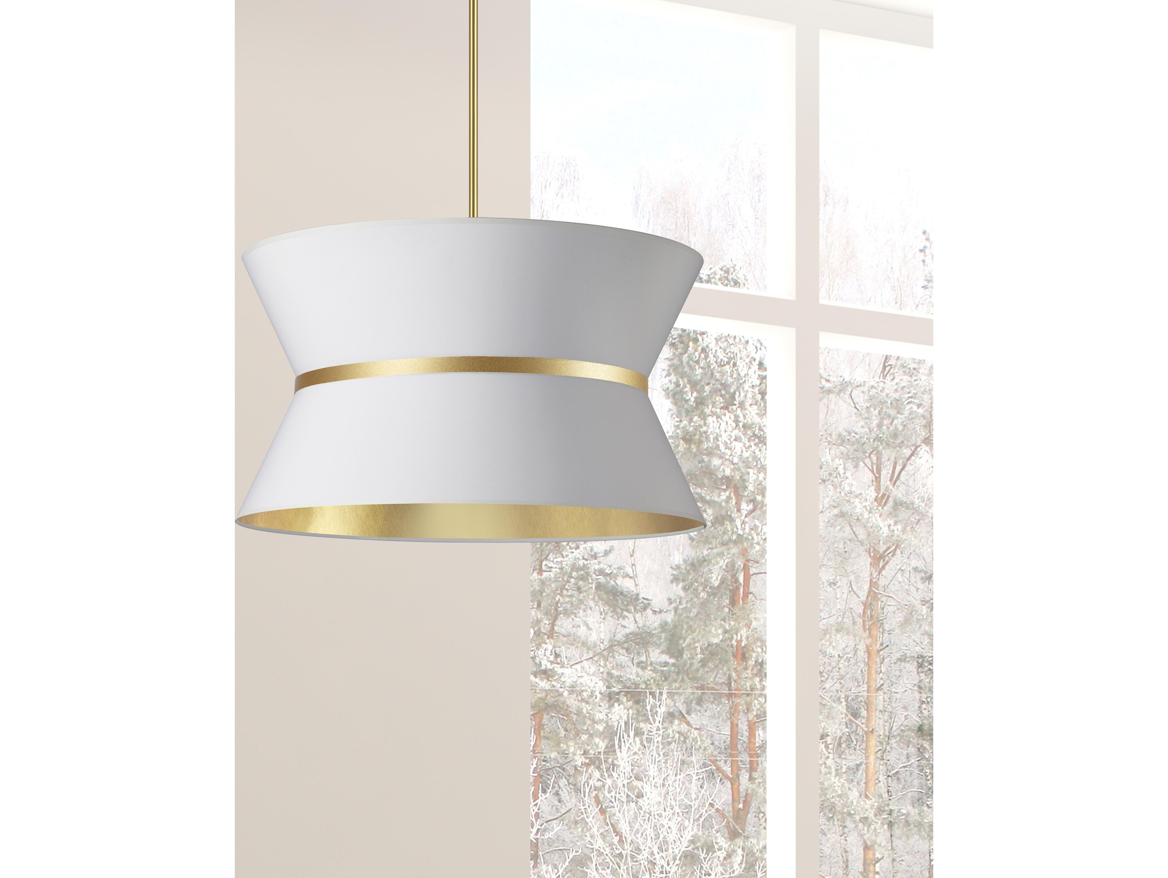 Dainolite Caterine 4-Light Aged Brass White Pendant