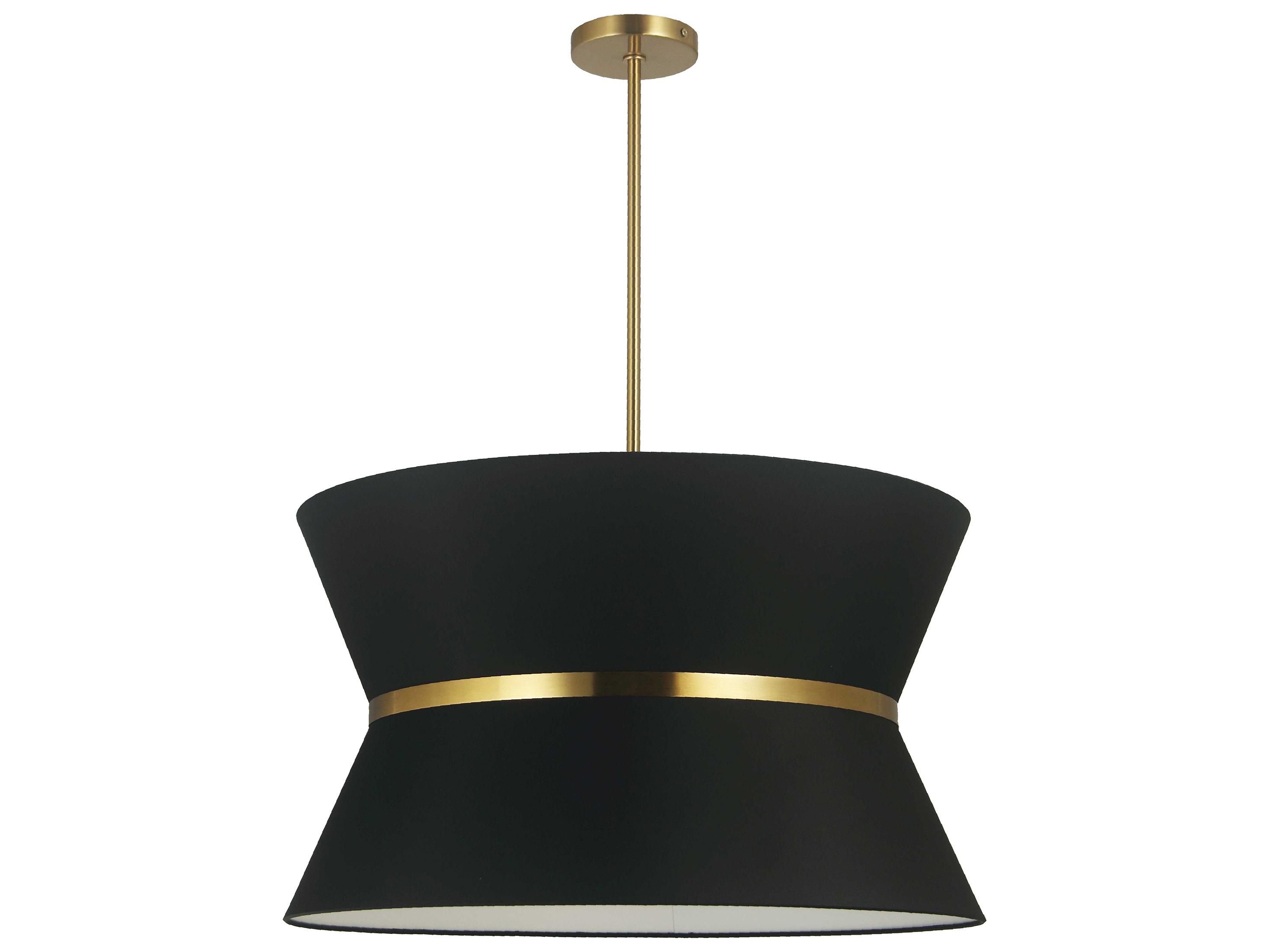 Dainolite Caterine 4-Light Black Aged Brass Gold Pendant