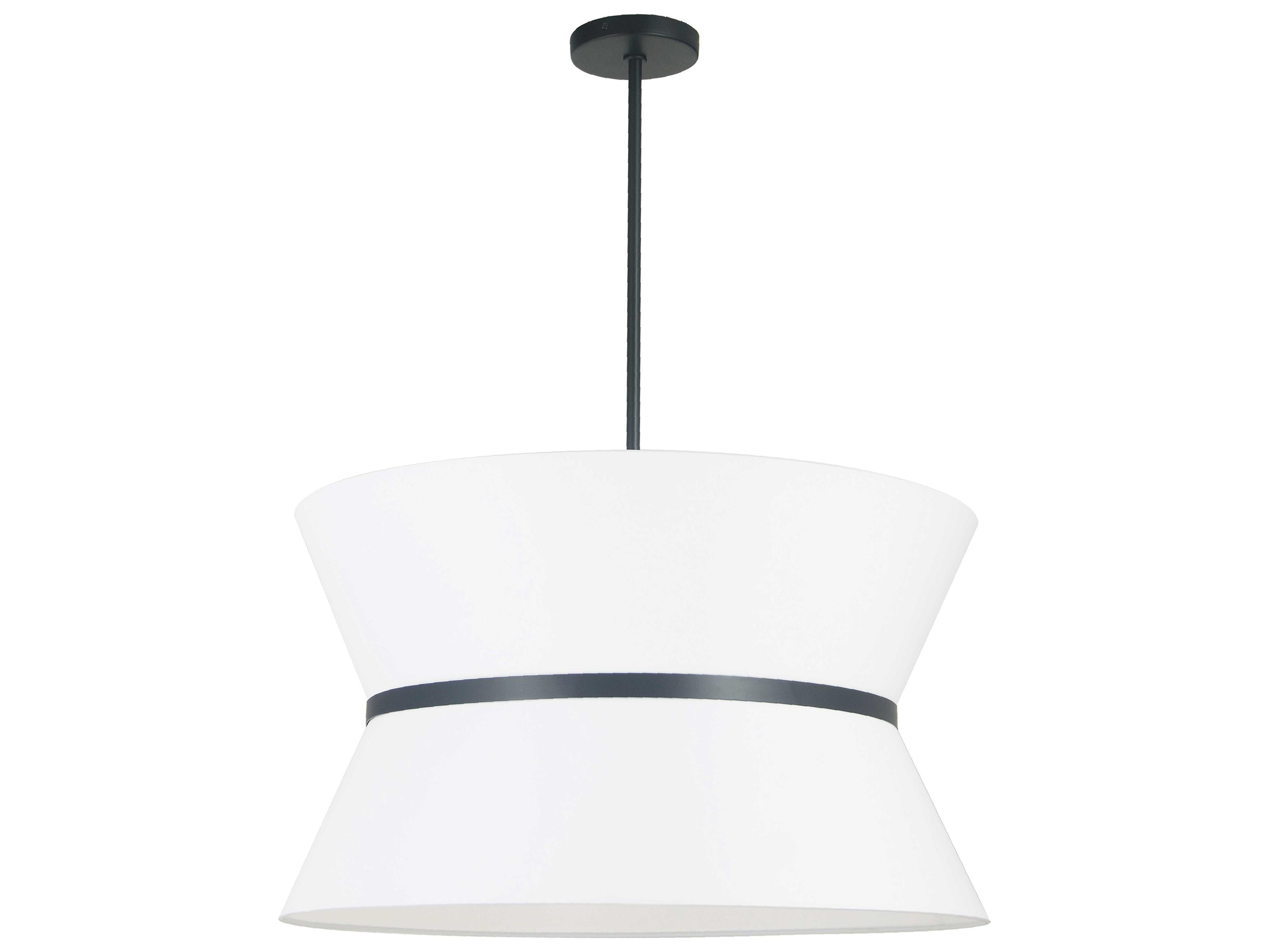 Dainolite Caterine 4-Light Matte Black White Pendant