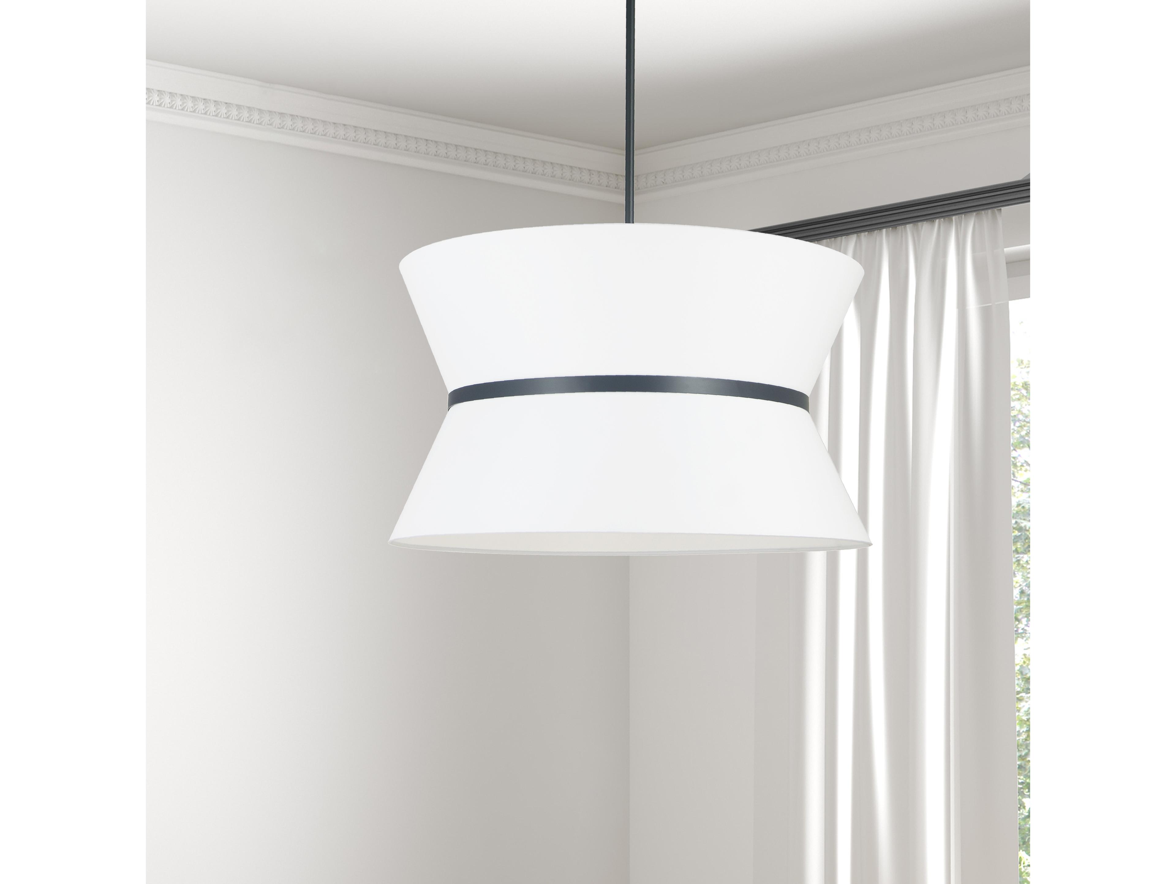 Dainolite Caterine 4-Light Matte Black White Pendant
