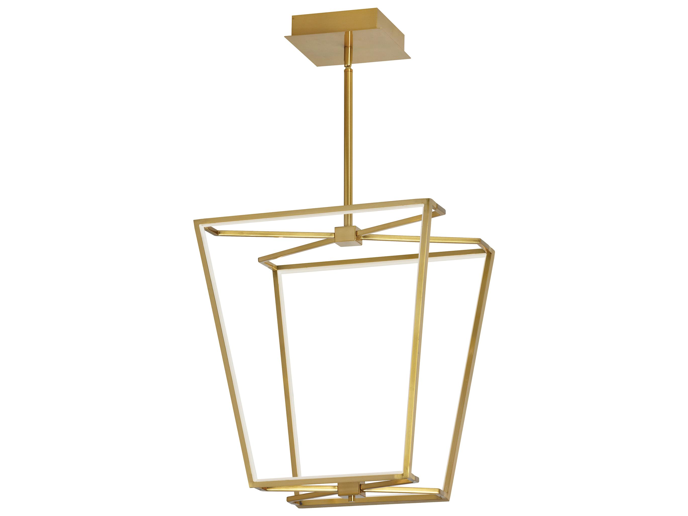 Dainolite Curant 1-Light Aged Brass White Geometric Chandelier