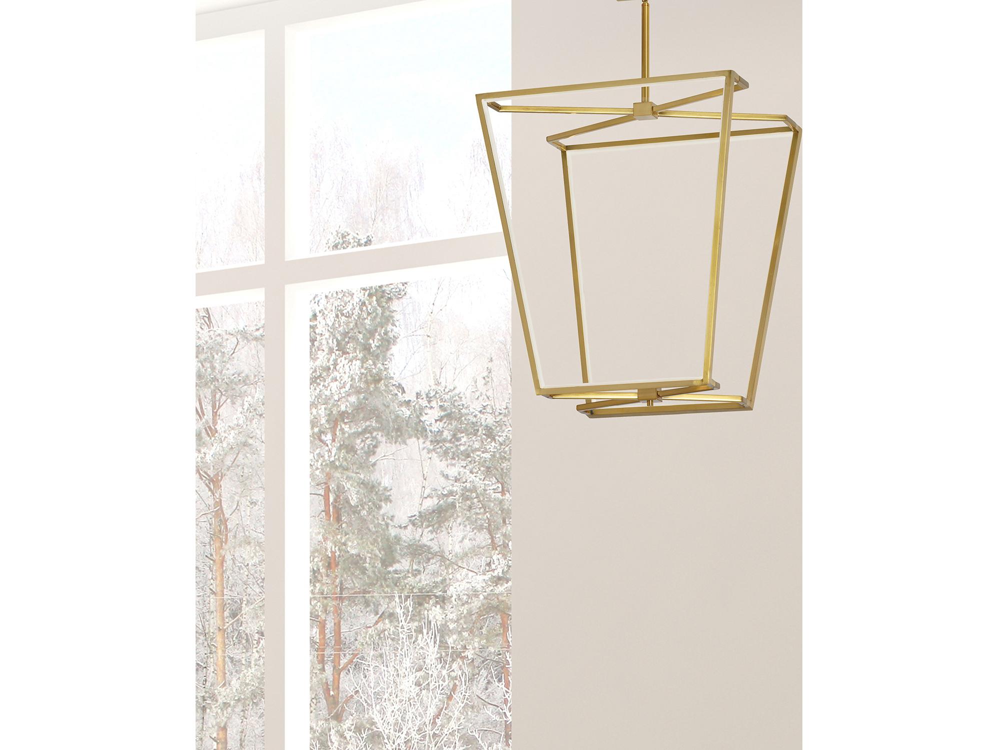Dainolite Curant 1-Light Aged Brass White Geometric Chandelier