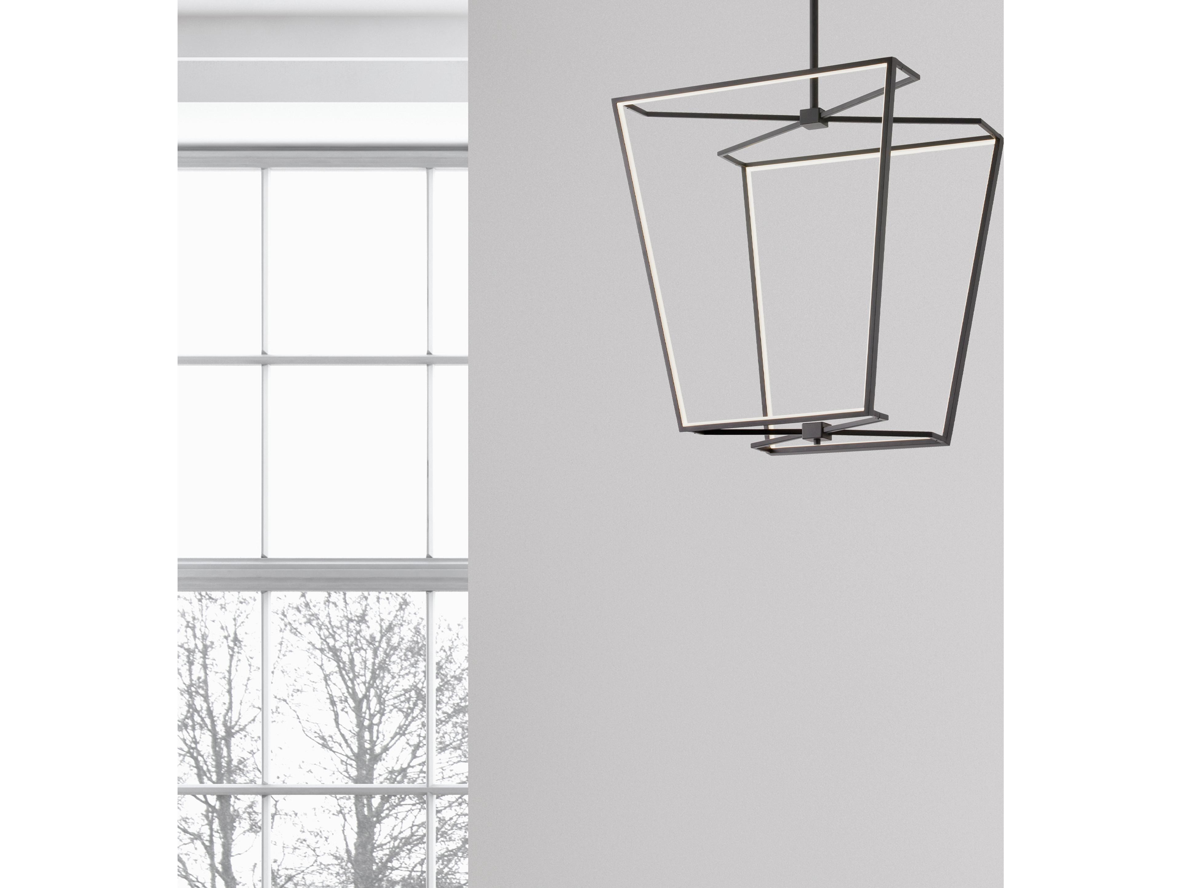 Dainolite Curant 1-Light Matte Black White Geometric Chandelier