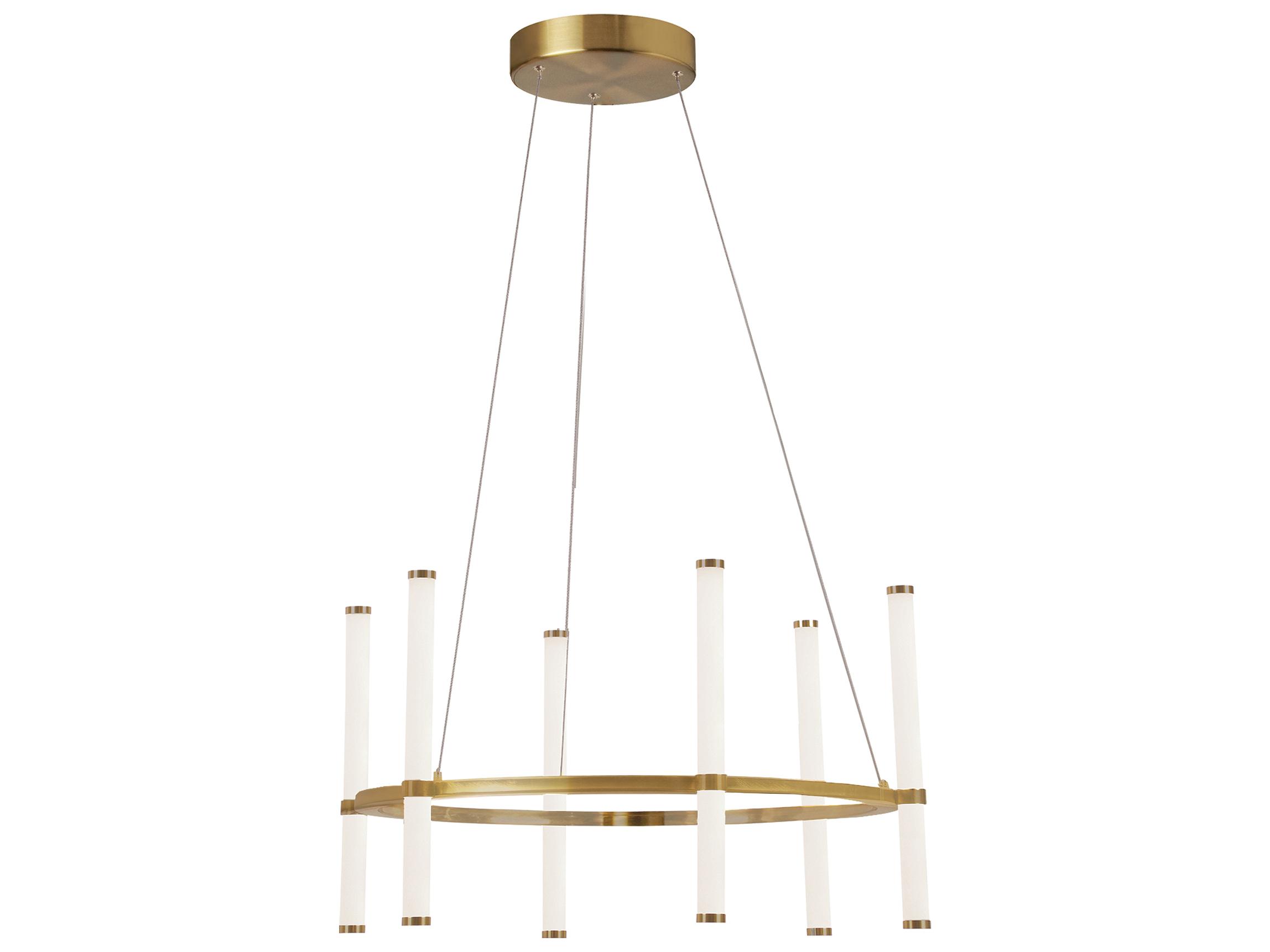 Dainolite Corvette 6-Light Aged Brass Cylinder Linear Chandelier