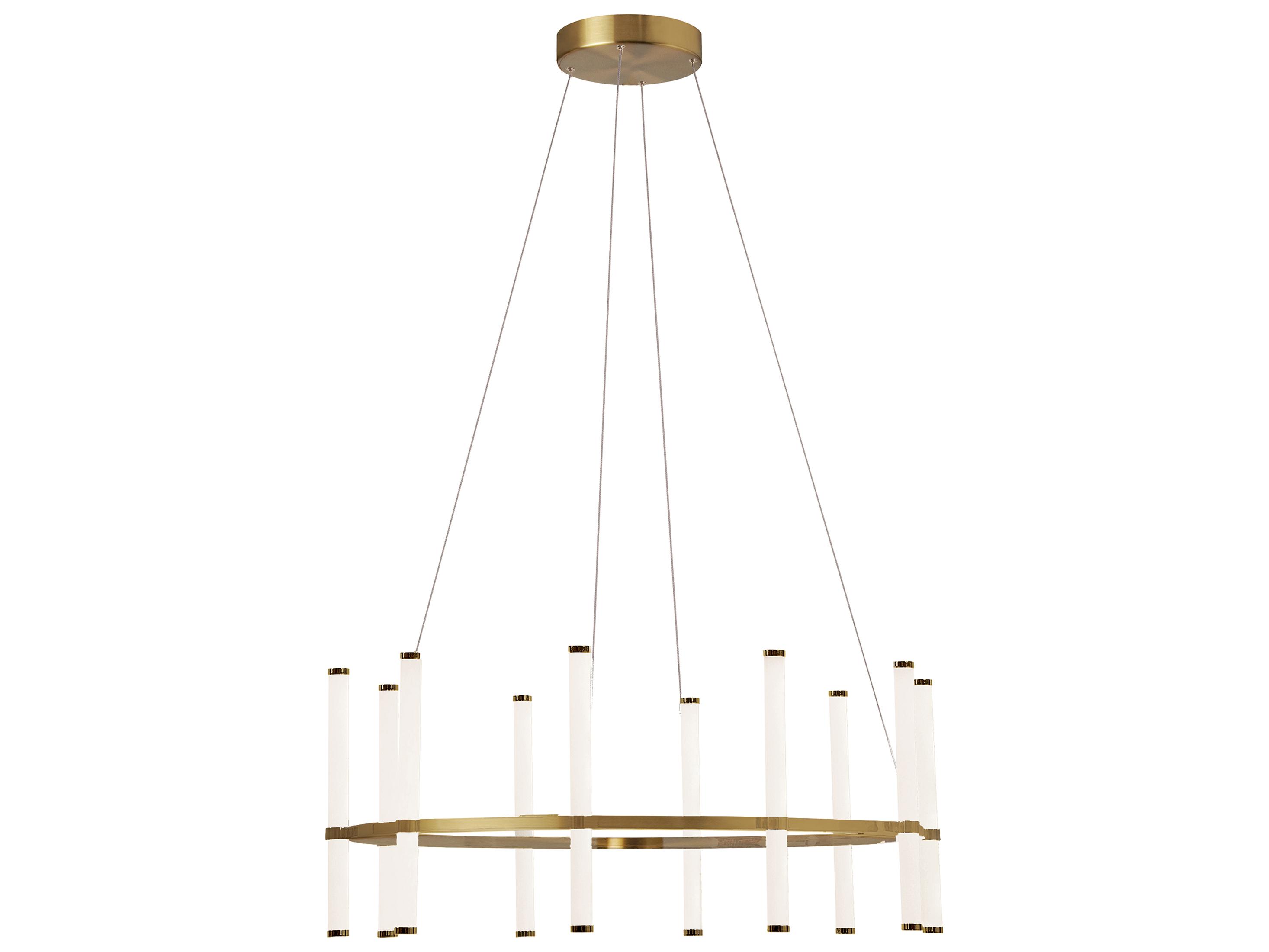 Dainolite Corvette 10-Light Aged Brass Cylinder Linear Chandelier
