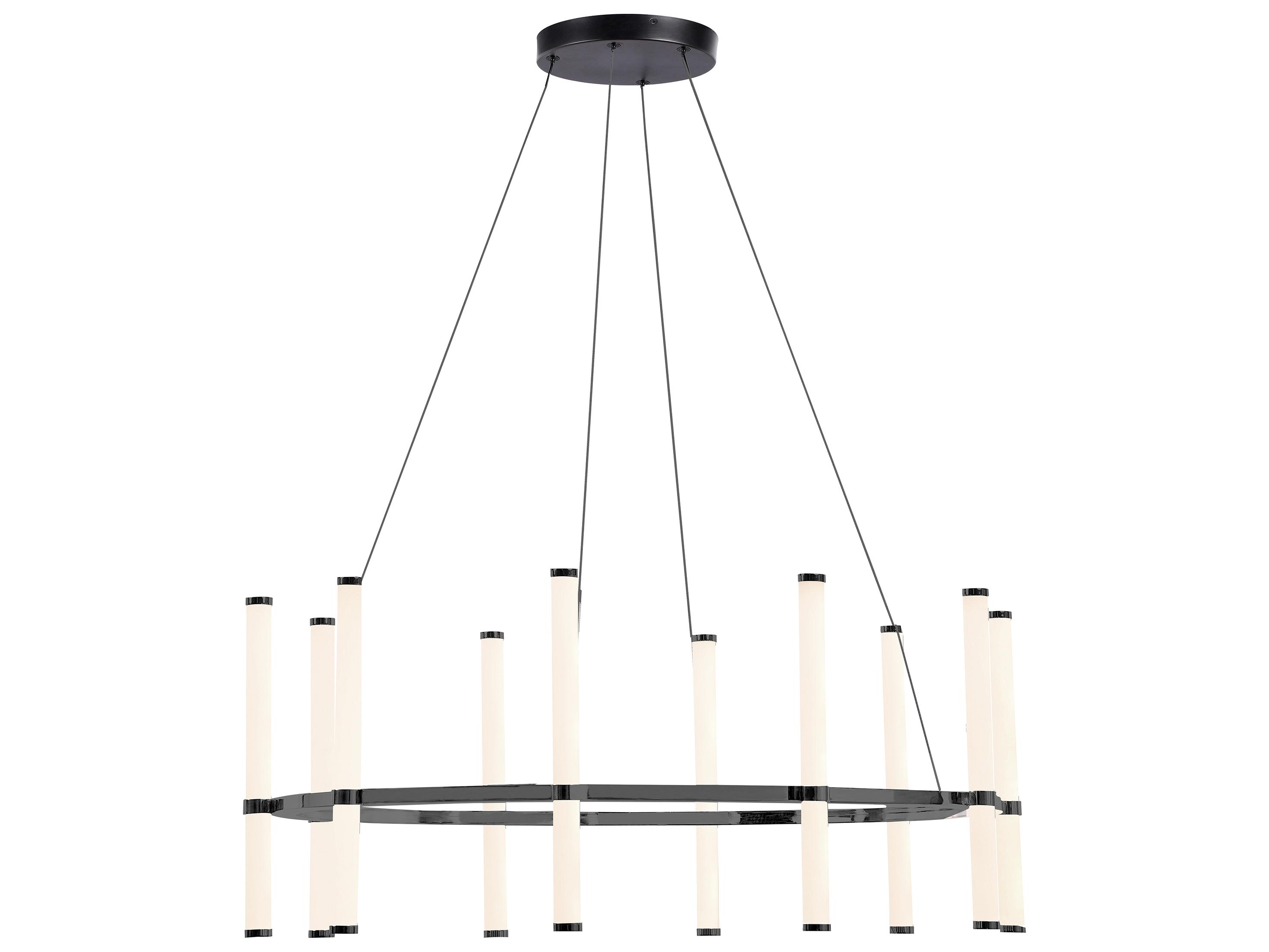 Dainolite Corvette 10-Light Matte Black Cylinder Linear Chandelier