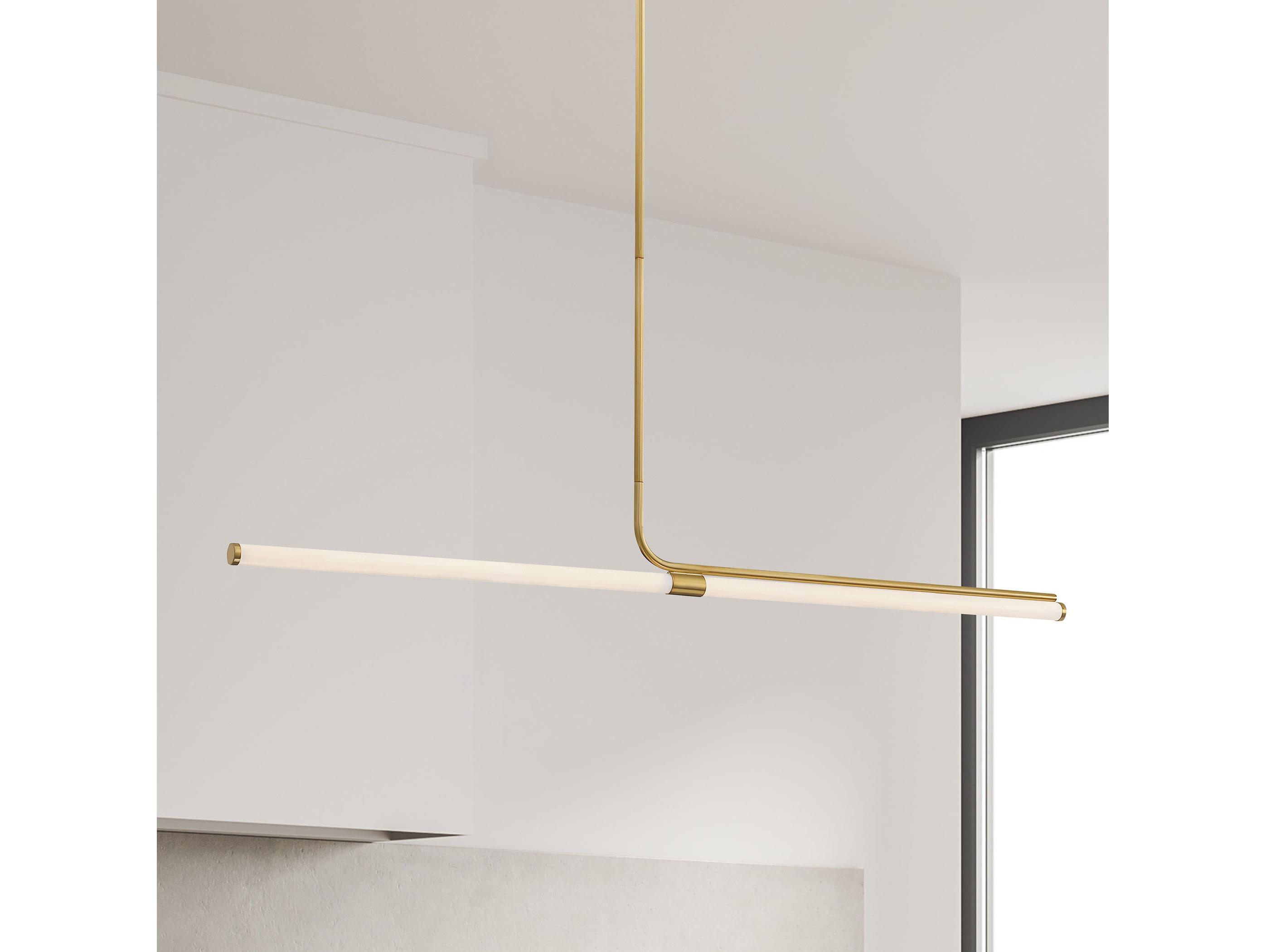 Dainolite Corvette 1-Light Aged Brass Linear Island Pendant