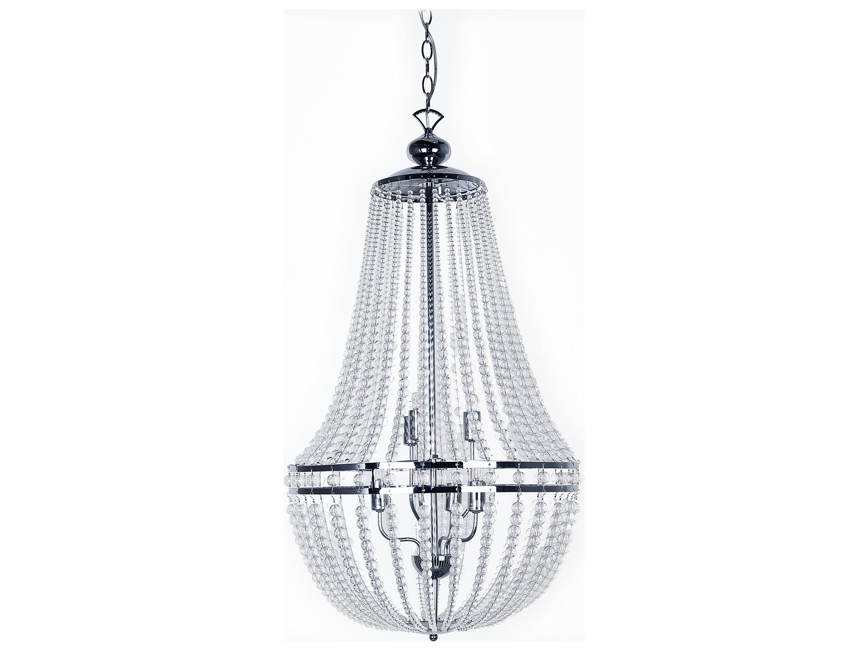 Dainolite Dawson 6-Light Polished Chrome Empire Chandelier