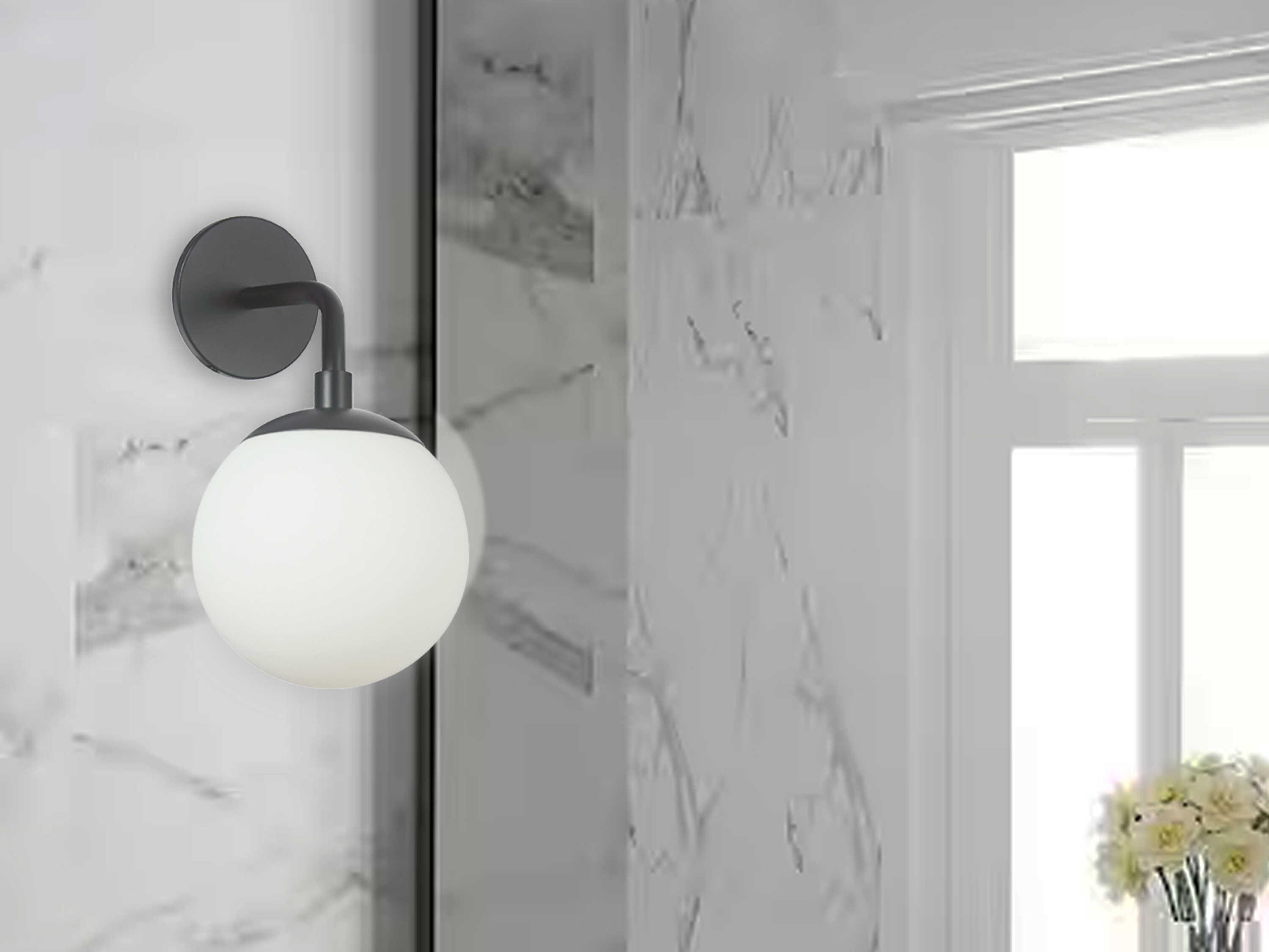 Dainolite Dayana 1-Light Matte Black Wall Sconce
