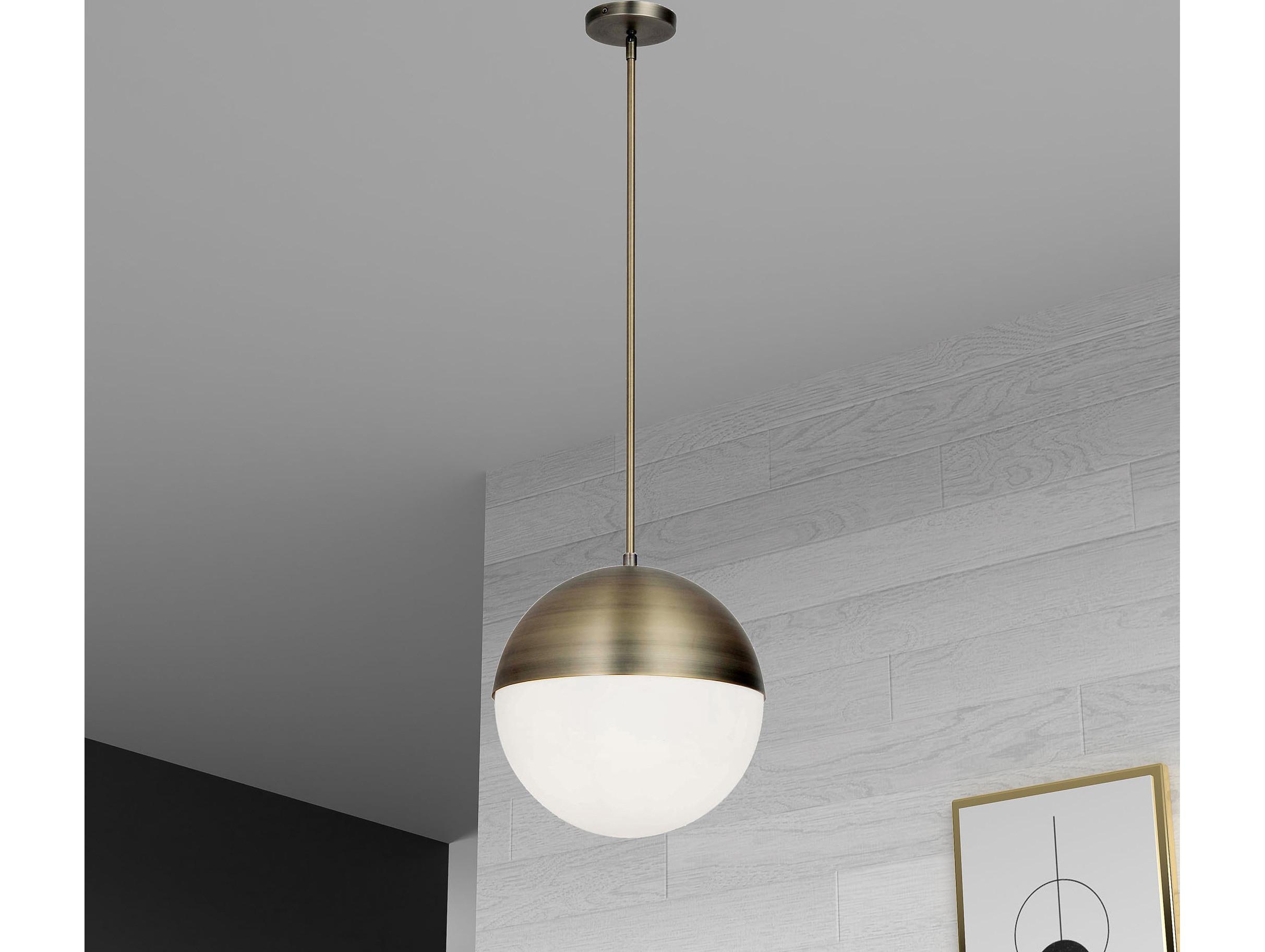 Dainolite Dayana 3-Light Antique Brass Globe Mini Pendant