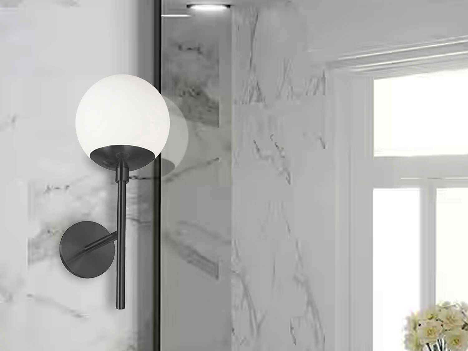 Dainolite Dayana 1-Light Matte Black Wall Sconce