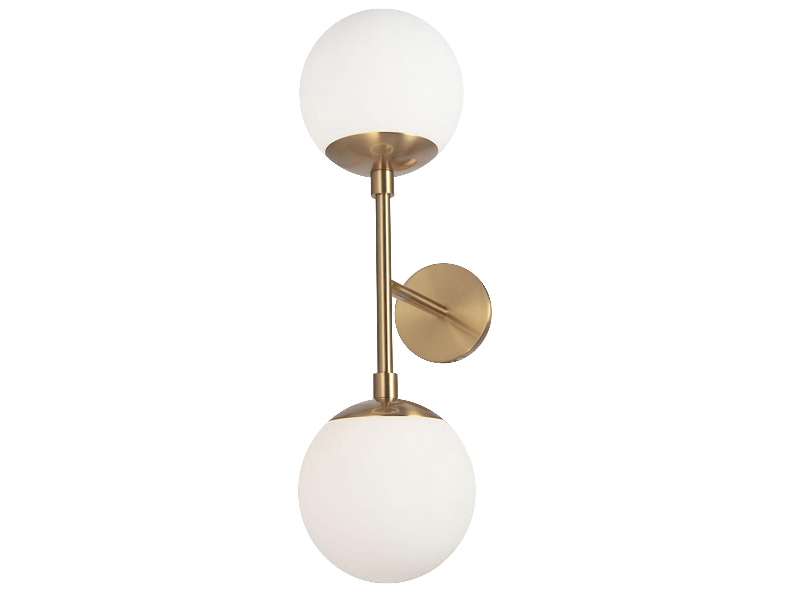 Dainolite Dayana 2-Light Aged Brass Wall Sconce