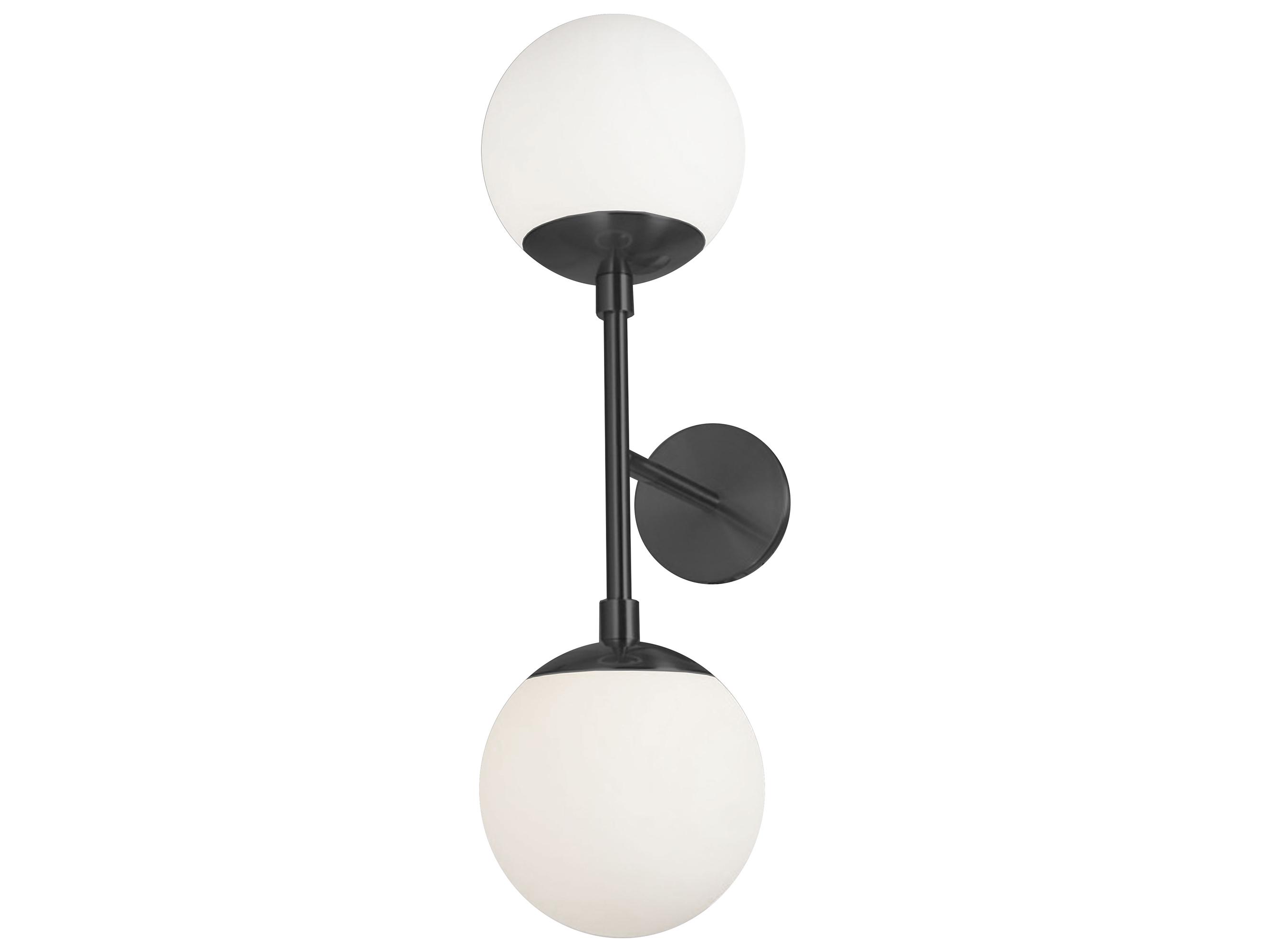 Dainolite Dayana 2-Light Matte Black Wall Sconce