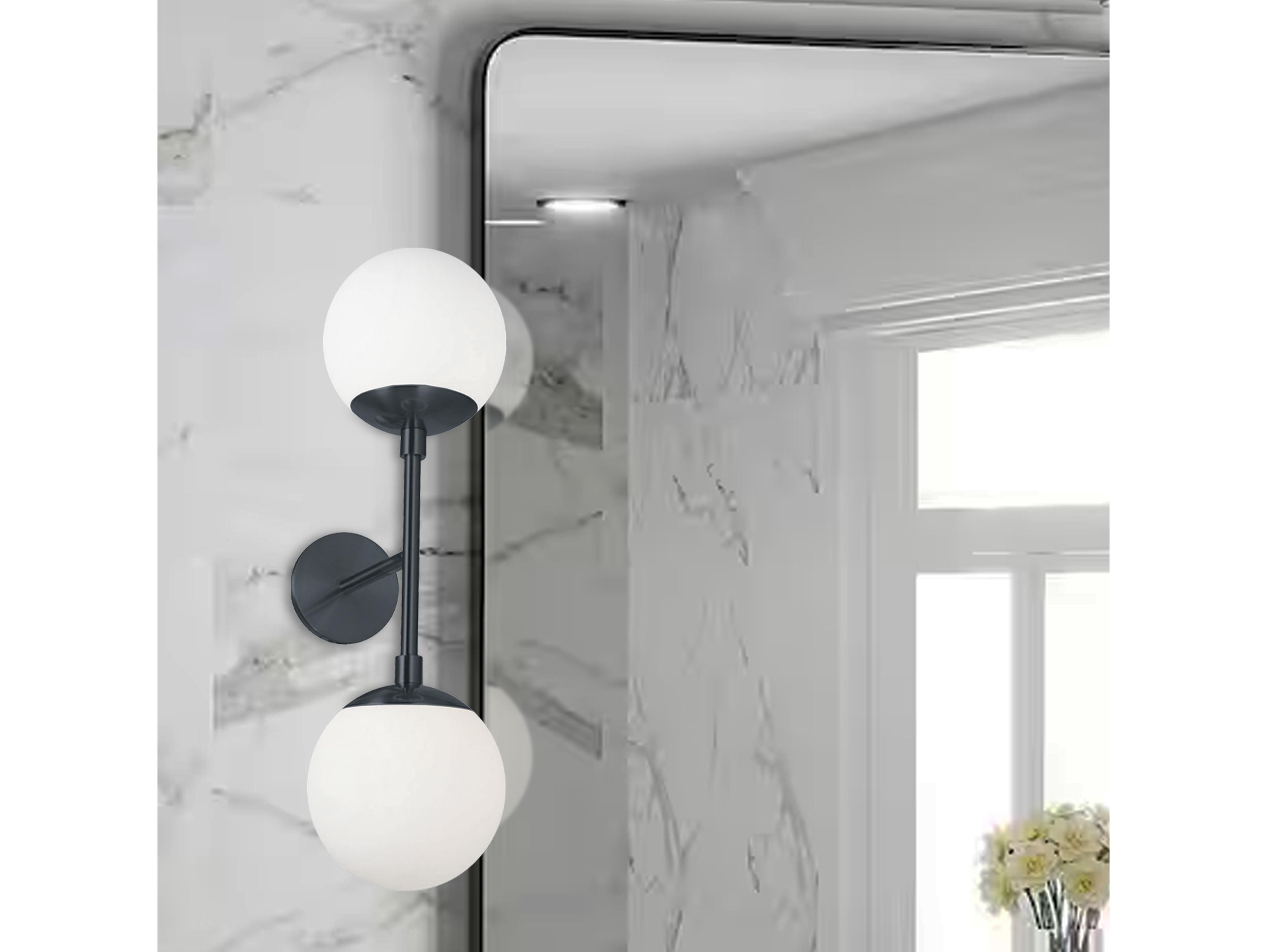 Dainolite Dayana 2-Light Matte Black Wall Sconce
