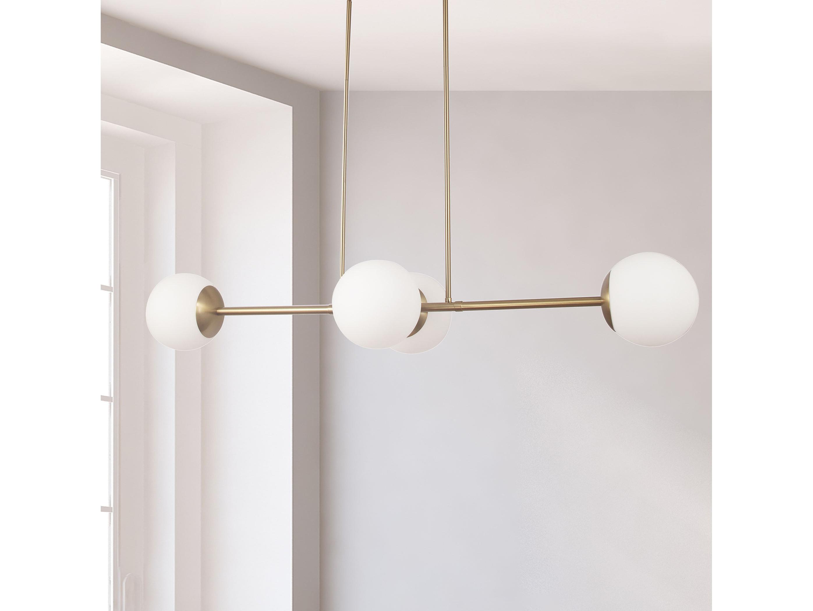 Dainolite Dayana 4-Light Aged Brass Globe Island Pendant