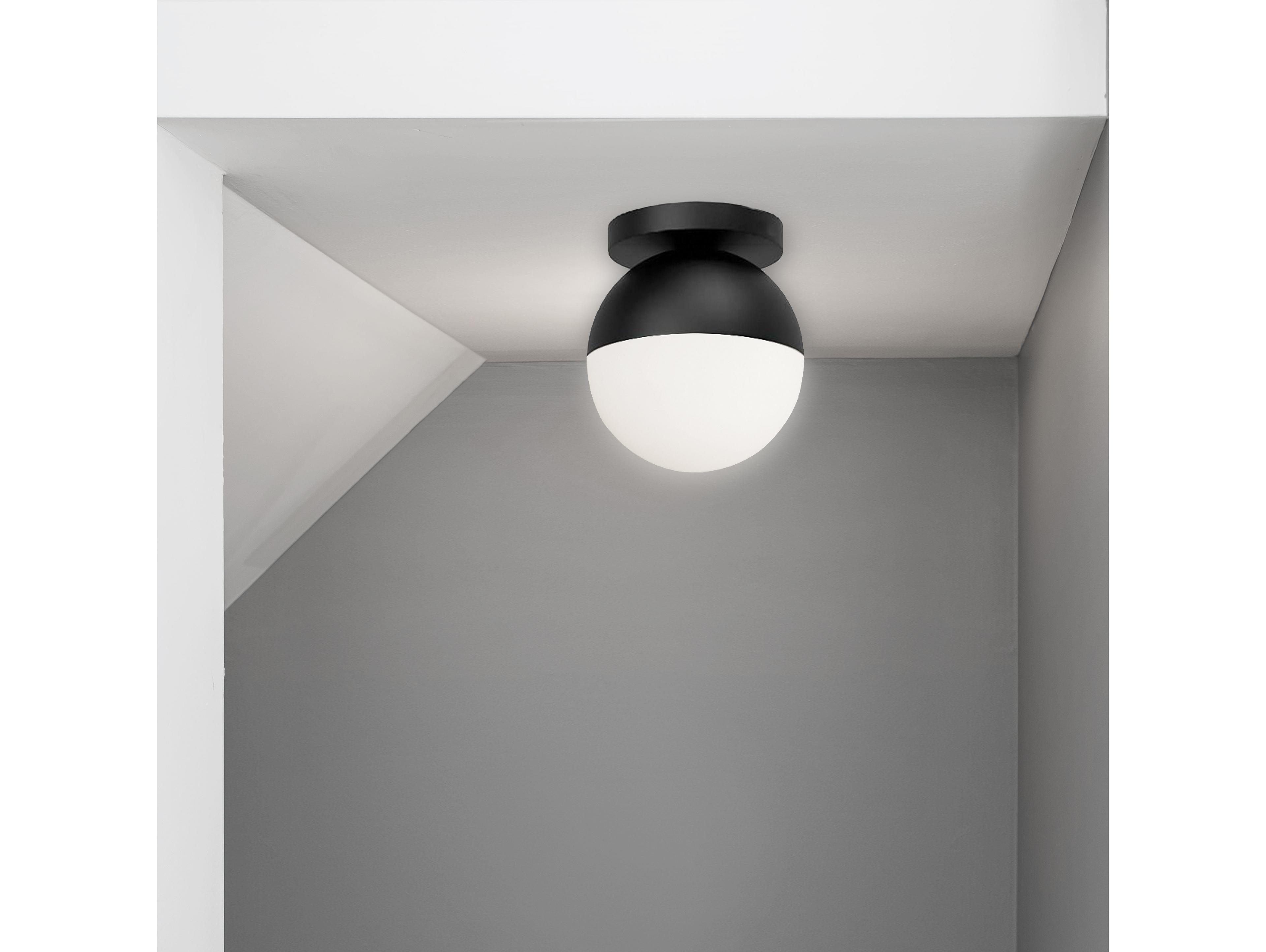 Dainolite Dayana 1-Light Matte Black Globe Flush Mount