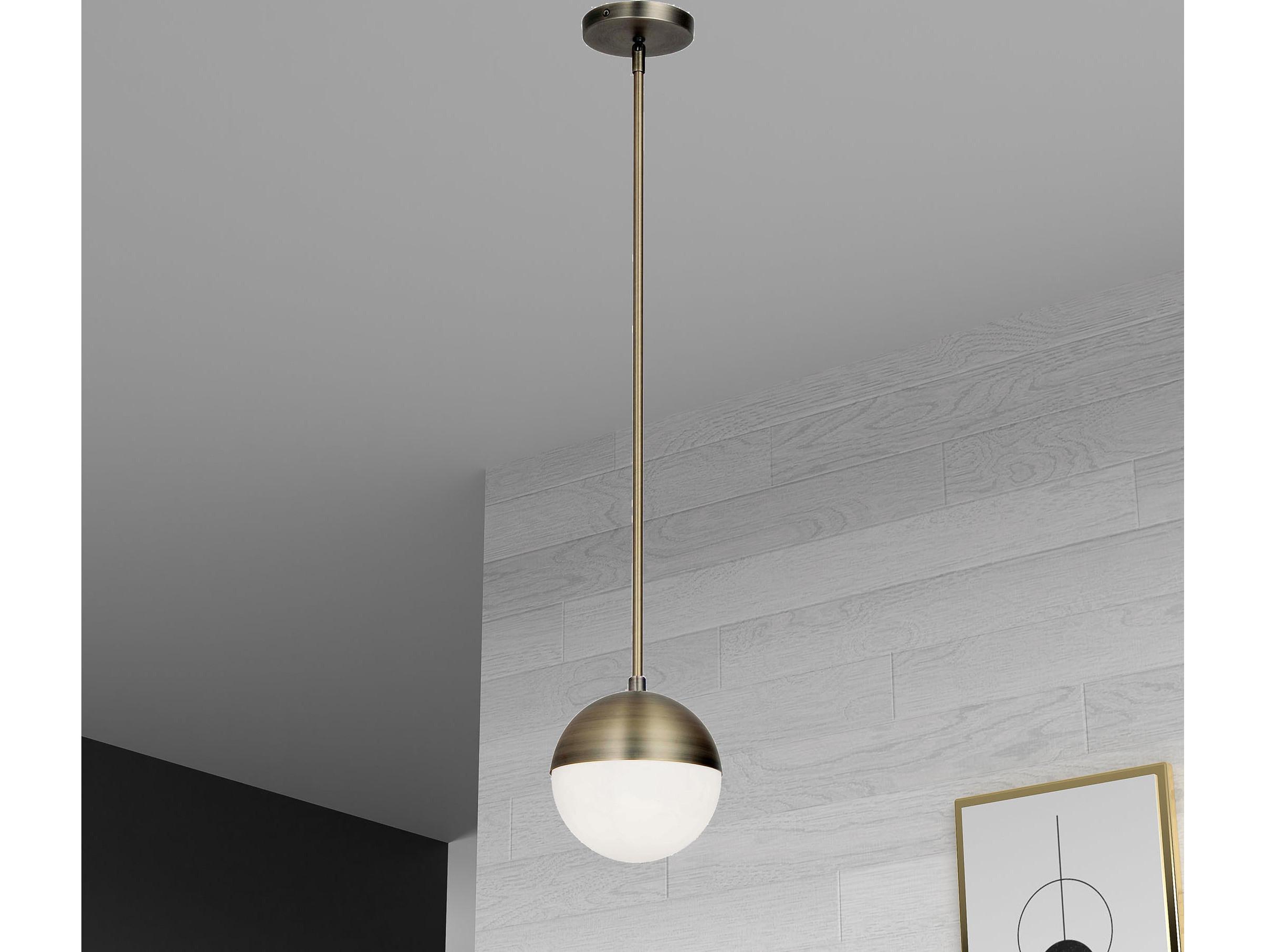 Dainolite Dayana 1-Light Antique Brass Globe Mini Pendant