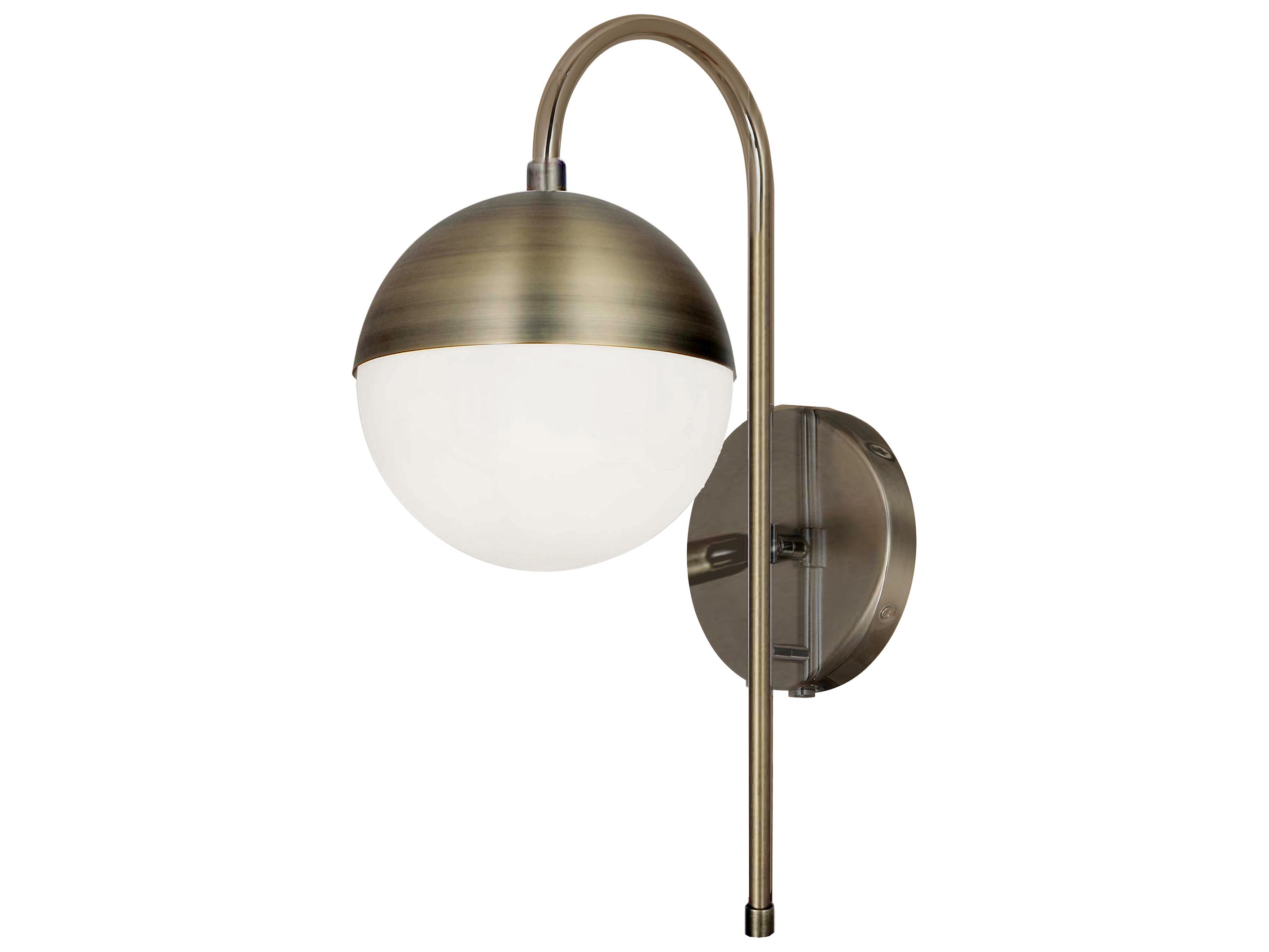 Dainolite Dayana 1-Light Antique Brass Wall Sconce