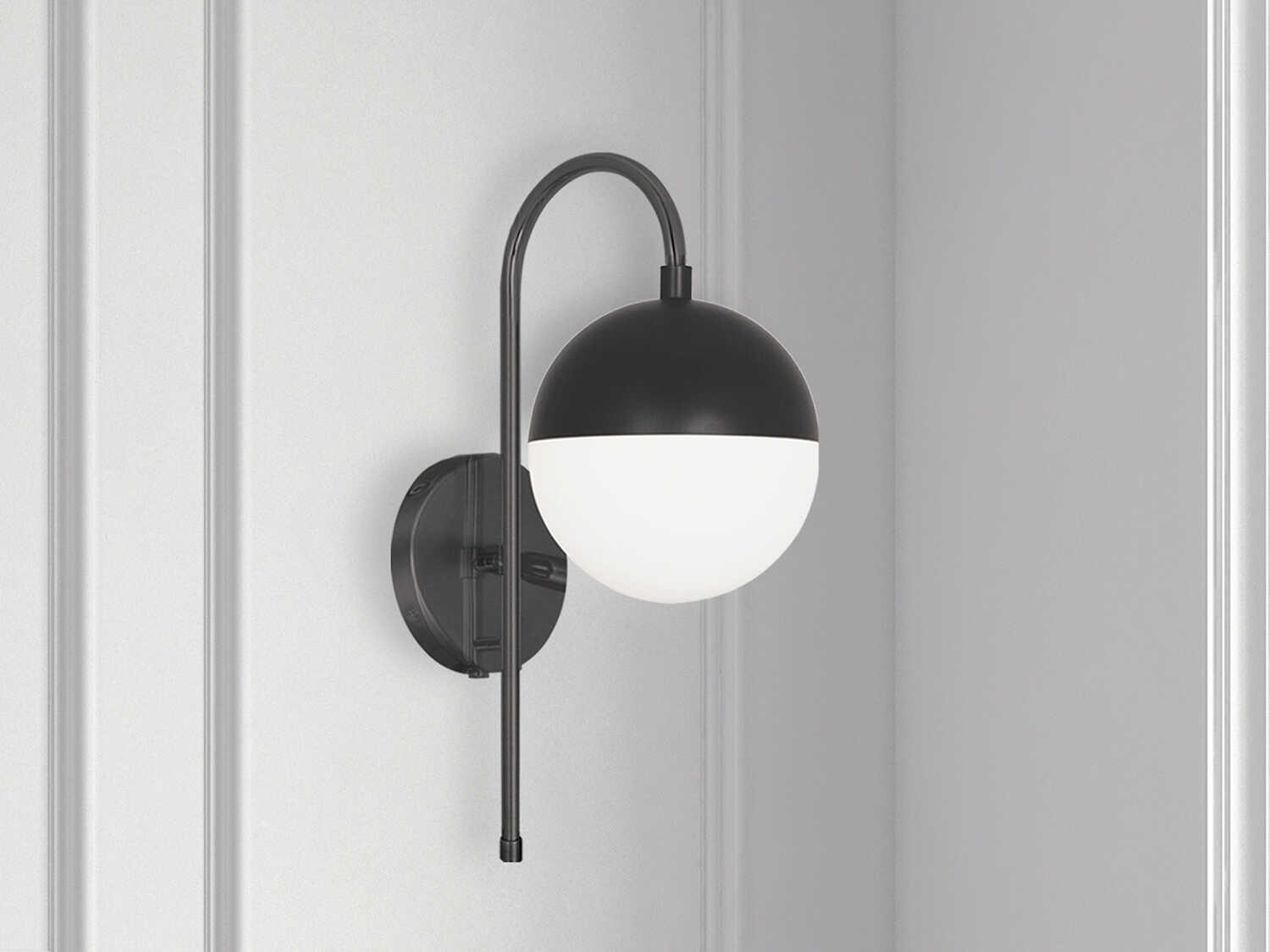 Dainolite Dayana 1-Light Matte Black Wall Sconce