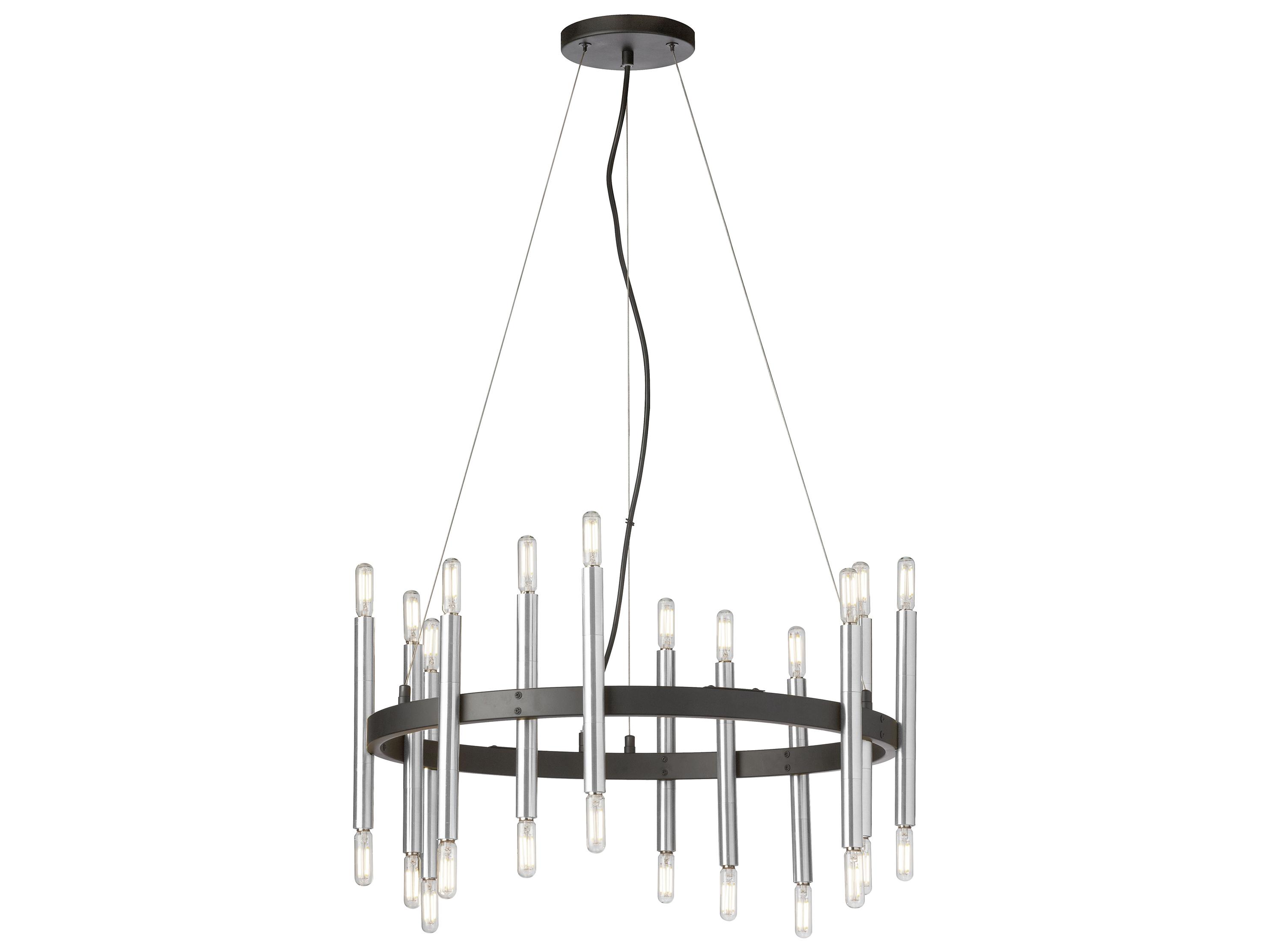 Dainolite Derry 24-Light Matte Black Polished Chrome Chandelier