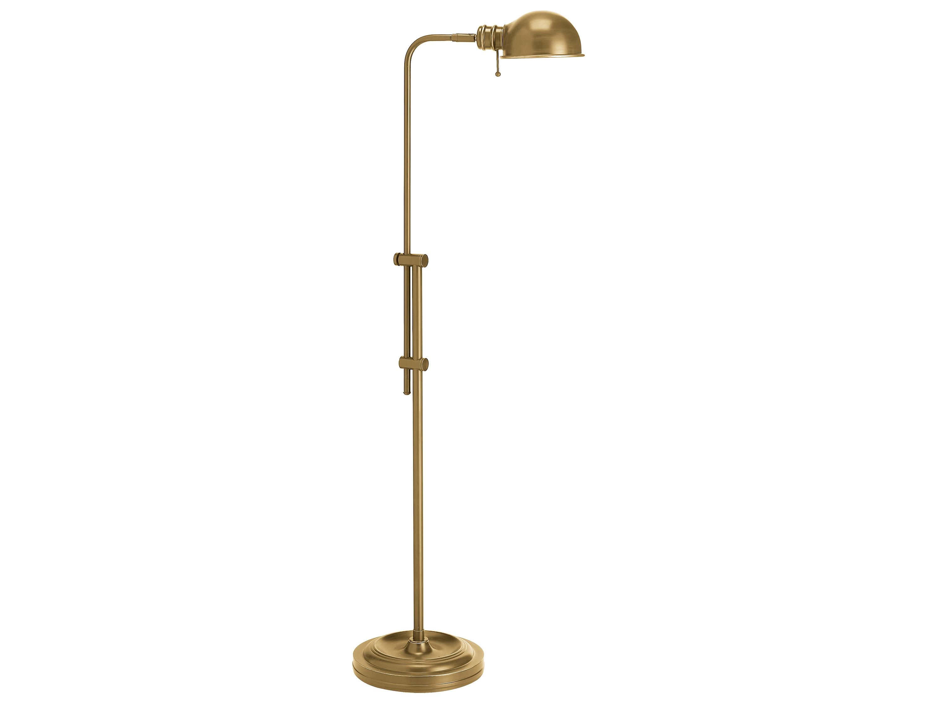 Dainolite Fedora Aged Brass Floor Lamp