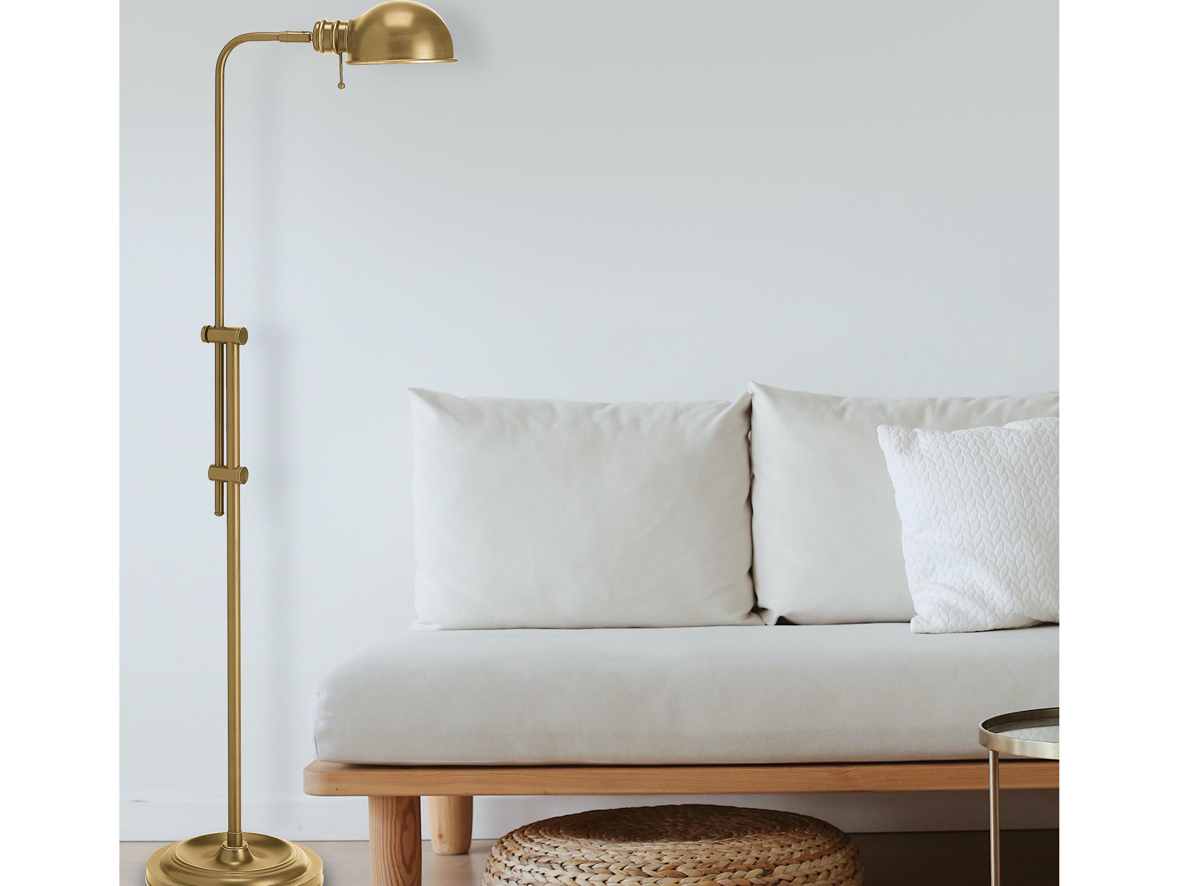 Dainolite Fedora Aged Brass Floor Lamp