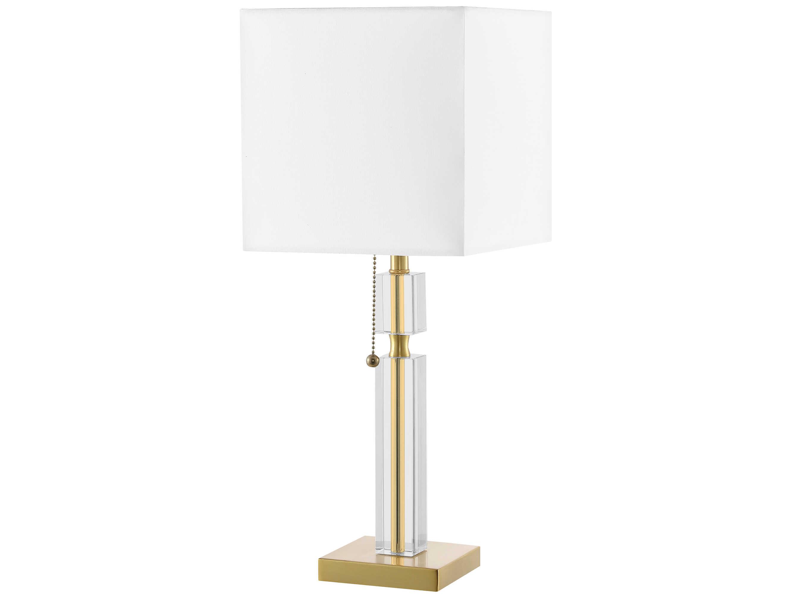 Dainolite Fernanda Aged Brass White Fabric Table Lamp