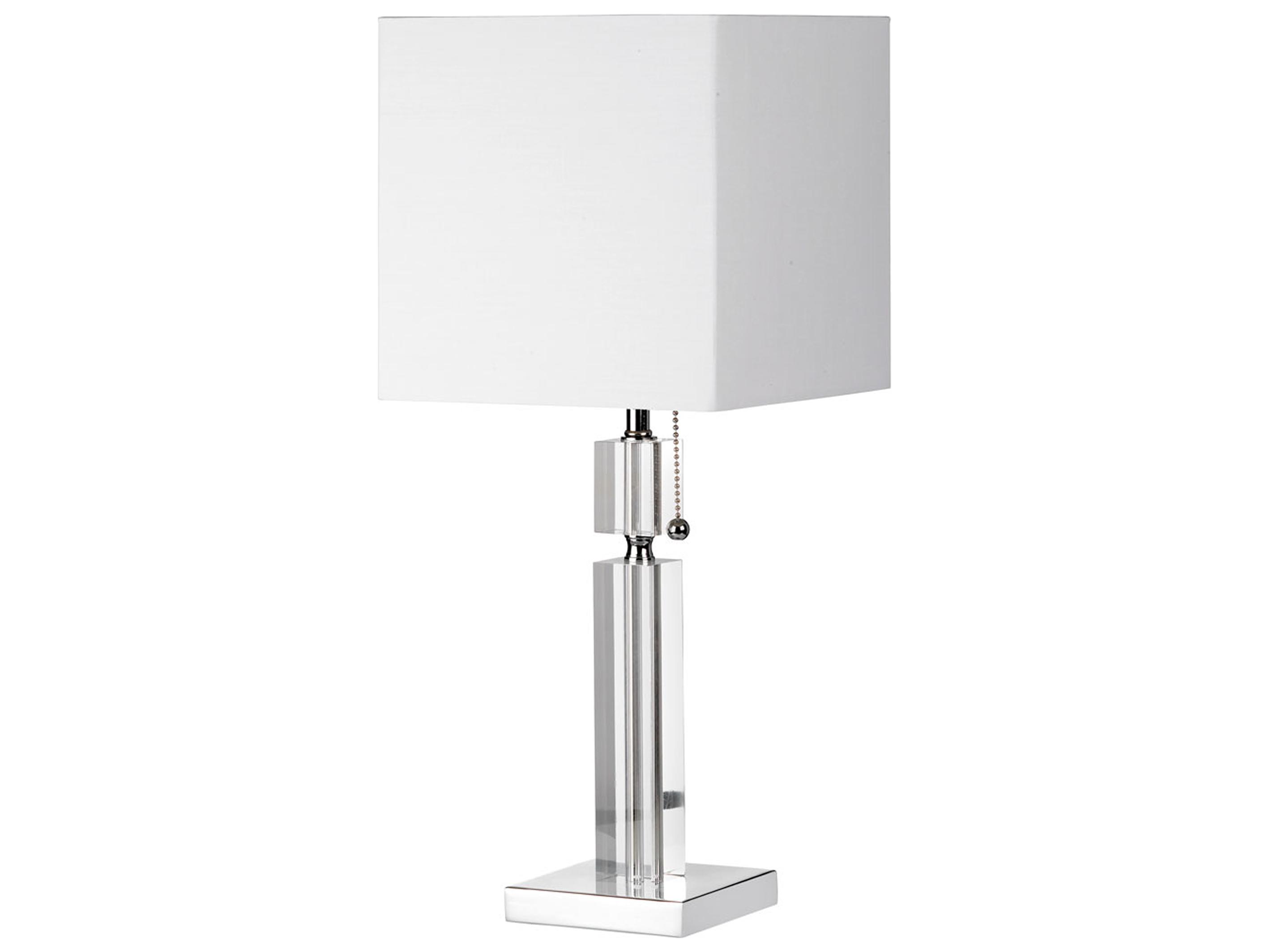 Dainolite Fernanda Polished Chrome White Fabric Table Lamp