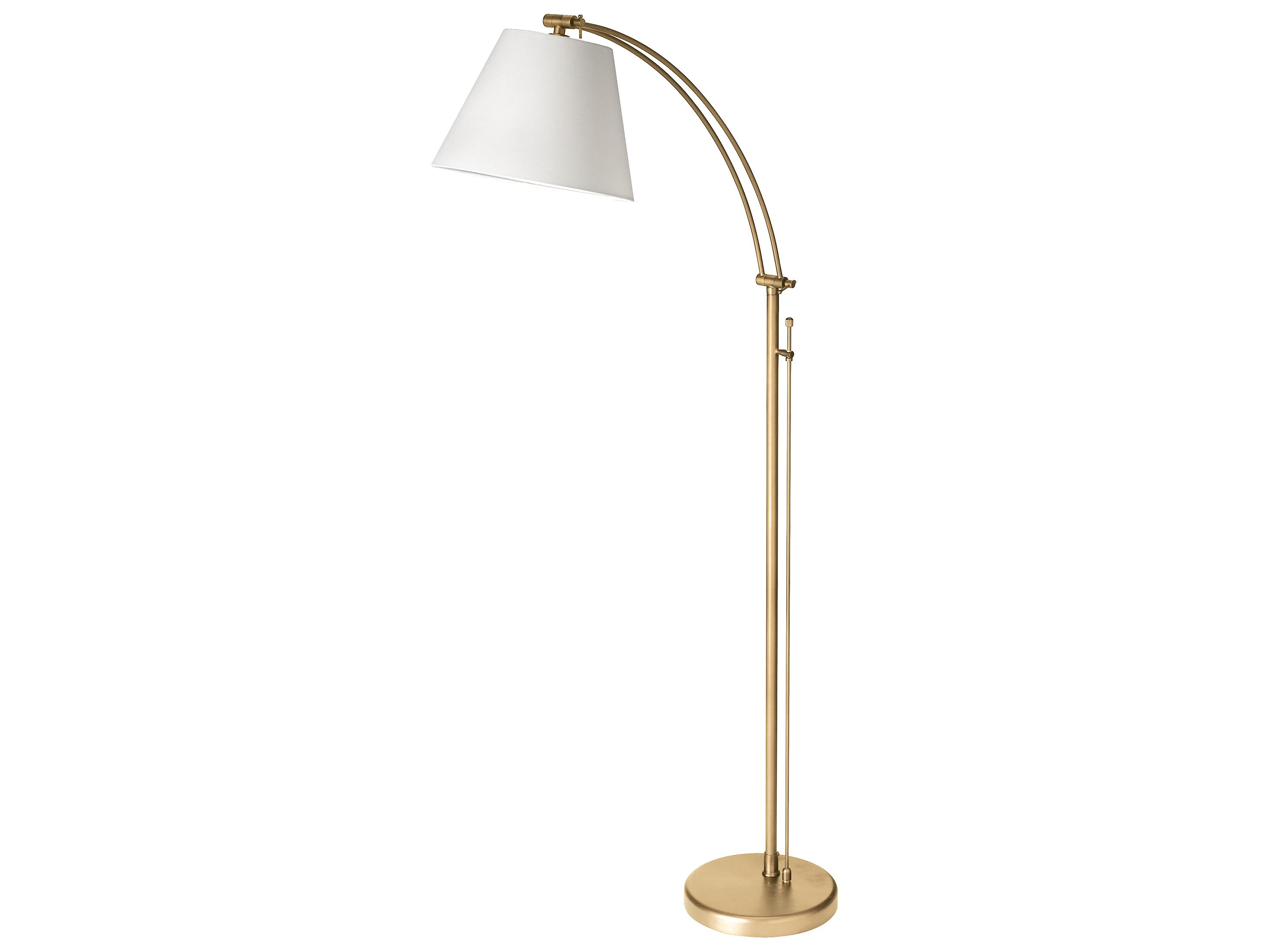 Dainolite Felix Aged Brass White Fabric Floor Lamp