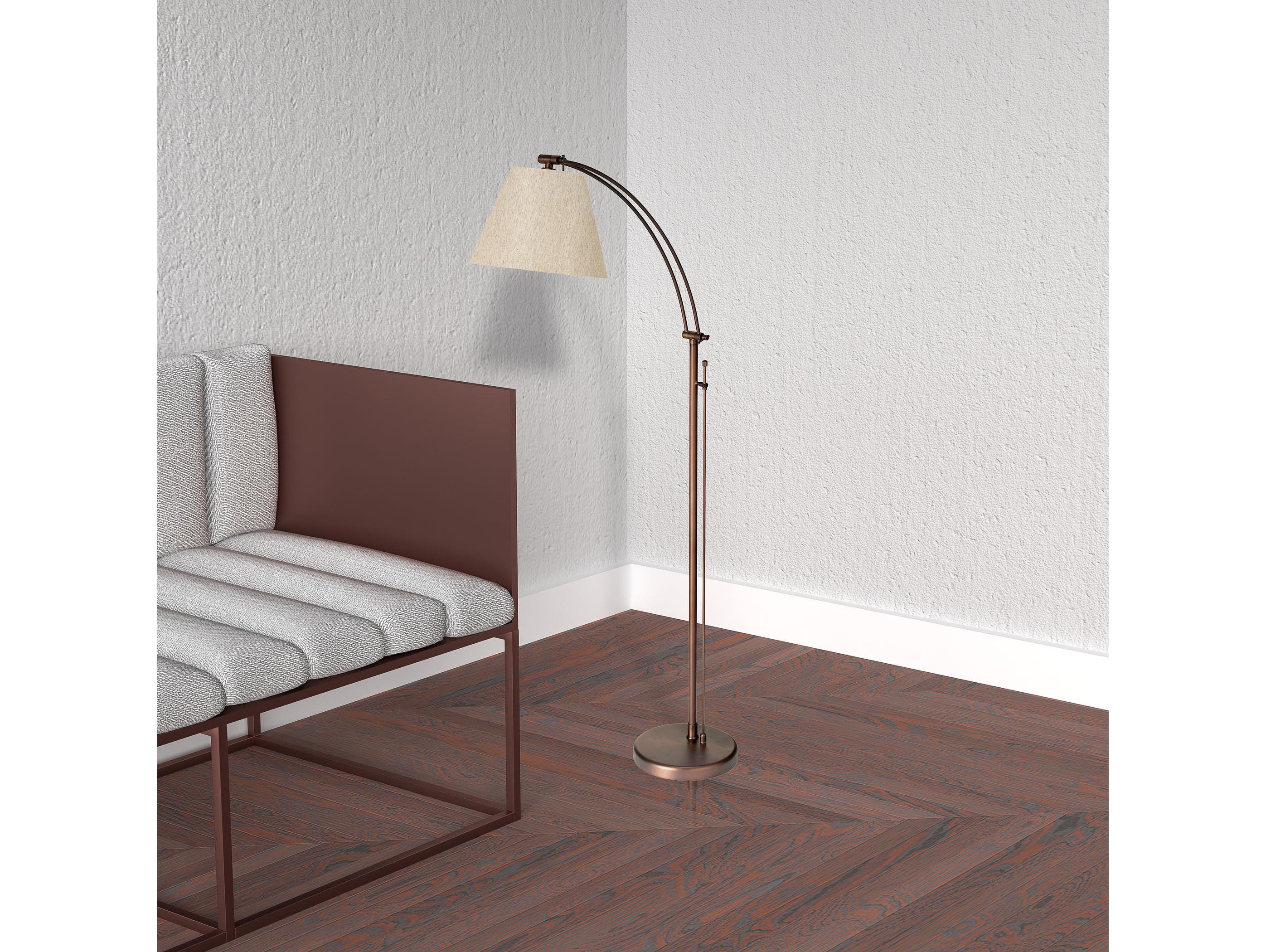 Dainolite Felix Oil Brushed Bronze Flax Floor Lamp