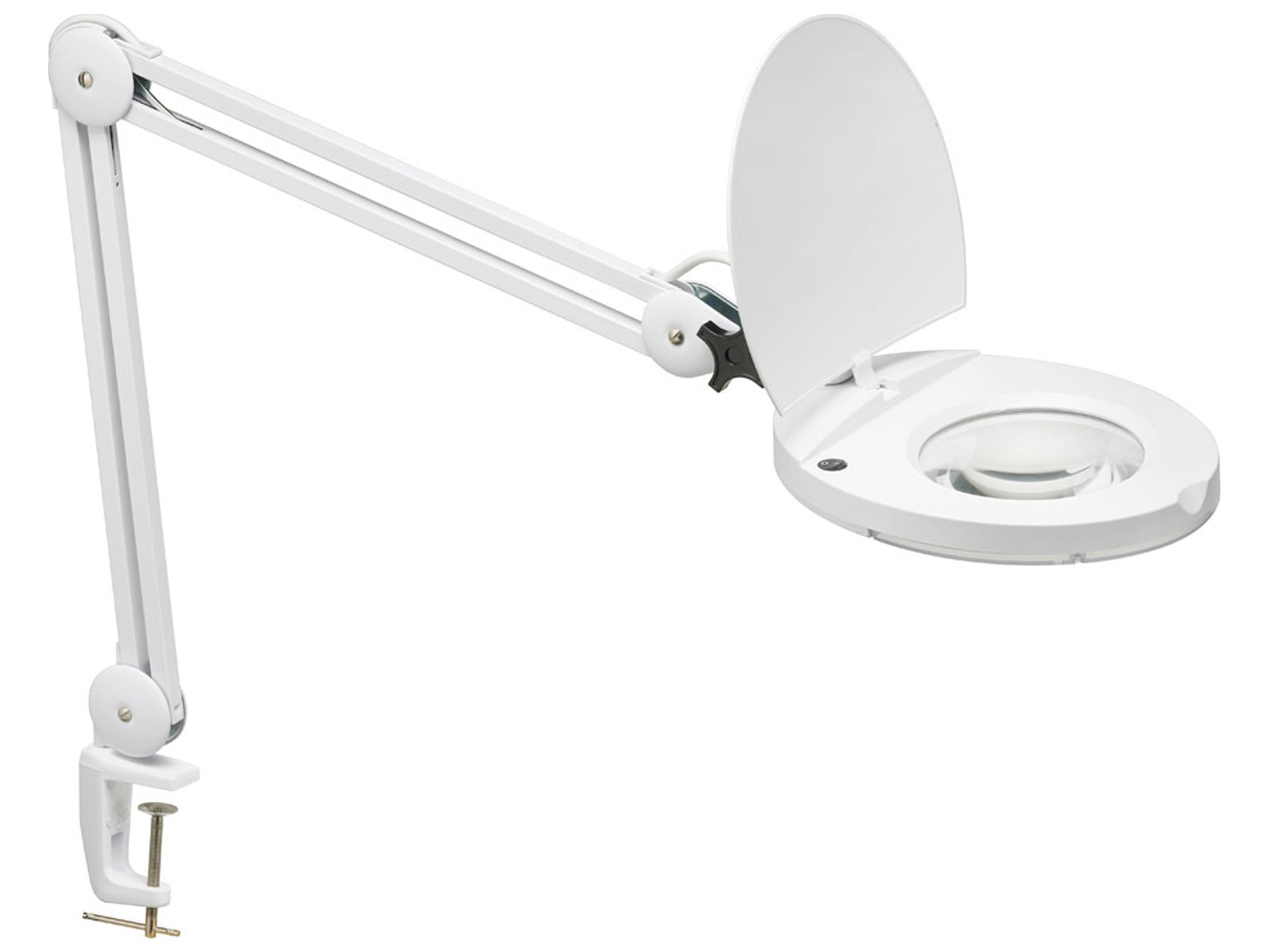 Dainolite Magnifier White Clear Glass Desk Lamp