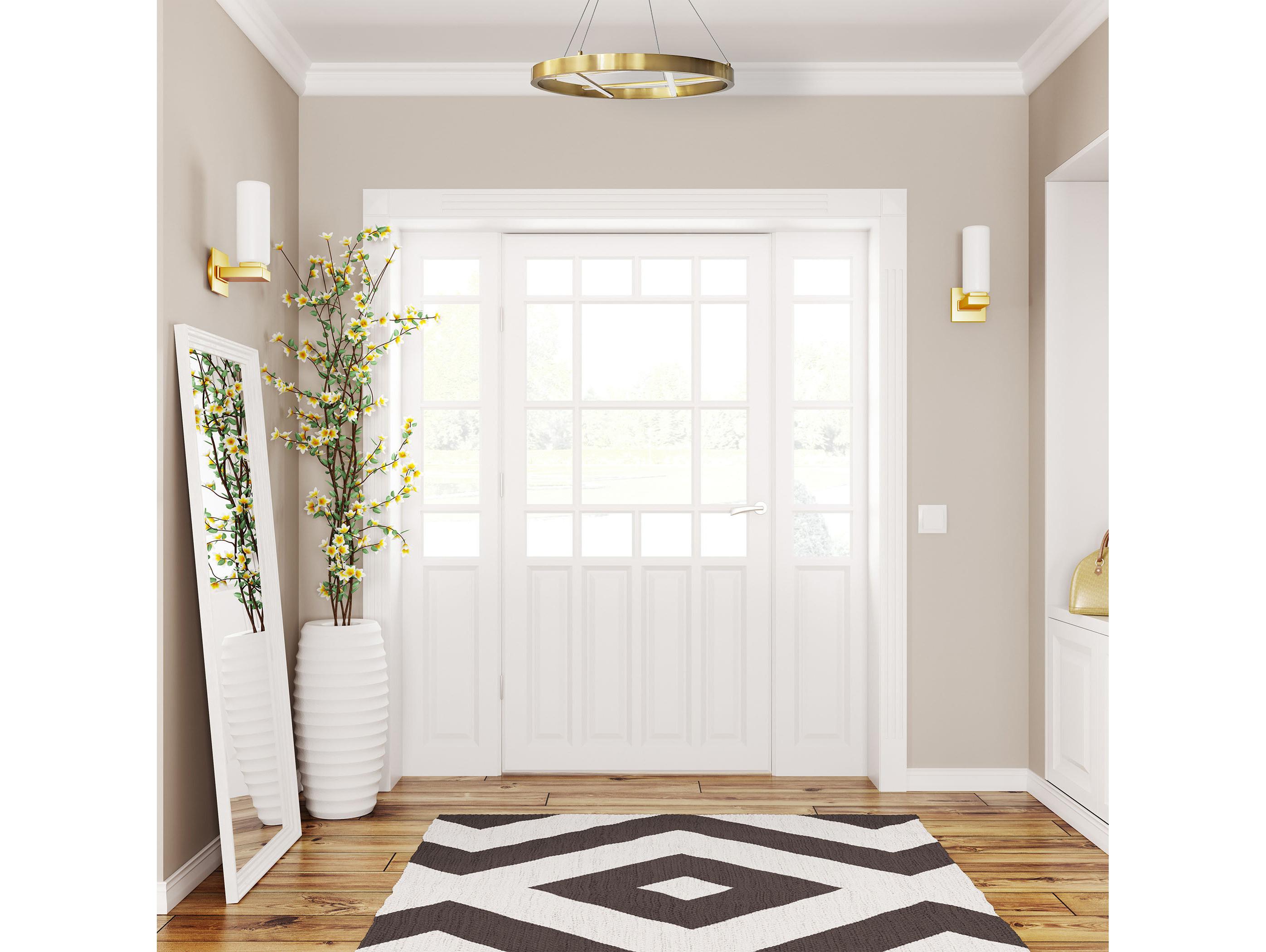 Dainolite Dante 1-Light Aged Brass White Geometric Round Chandelier