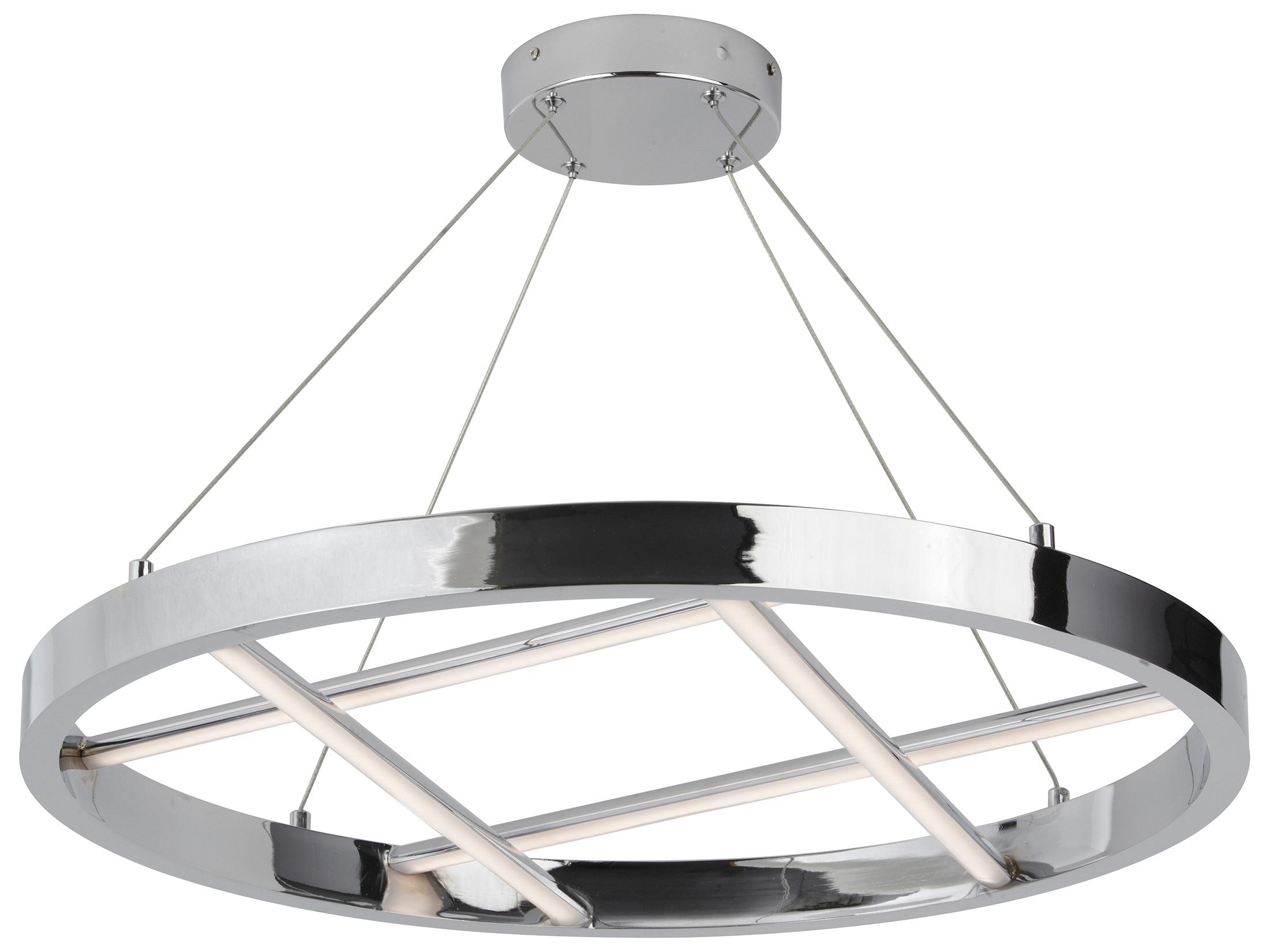 Dainolite Dante 1-Light Polished Chrome White Geometric Round Chandelier
