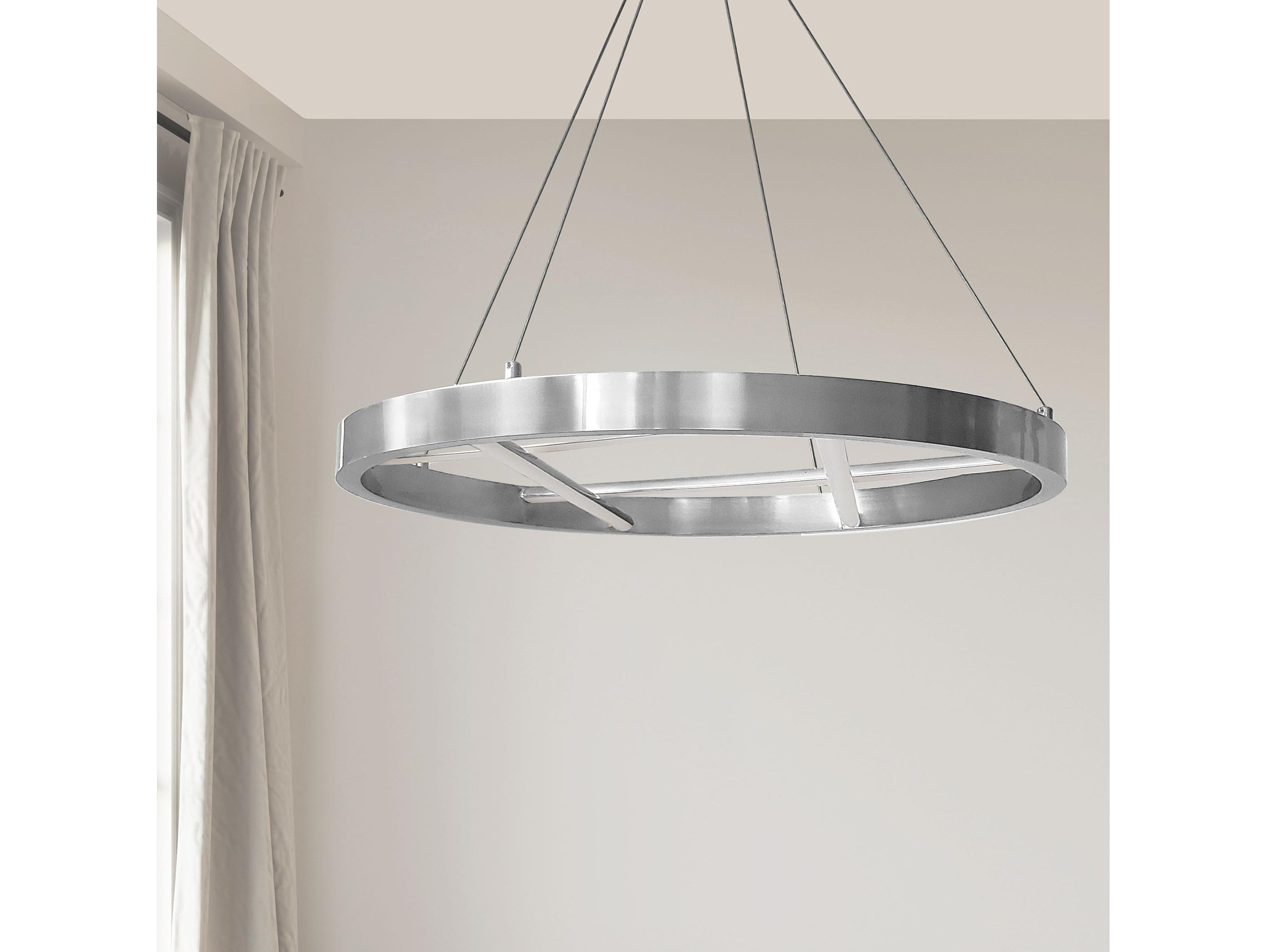 Dainolite Dante 1-Light Polished Chrome White Geometric Round Chandelier