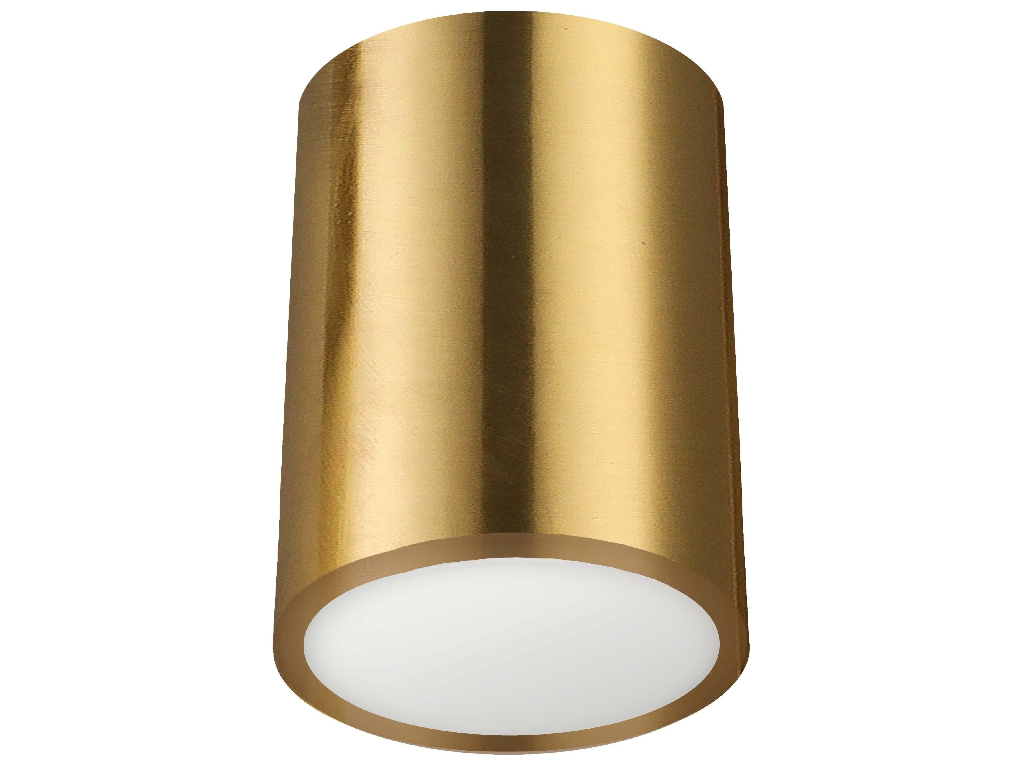 Dainolite Echo 1-Light Aged Brass Cylinder Flush Mount