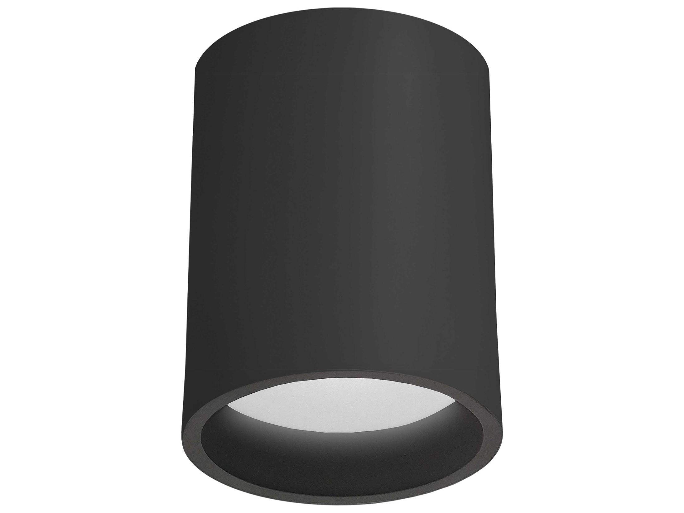 Dainolite Echo 1-Light Matte Black Cylinder Flush Mount