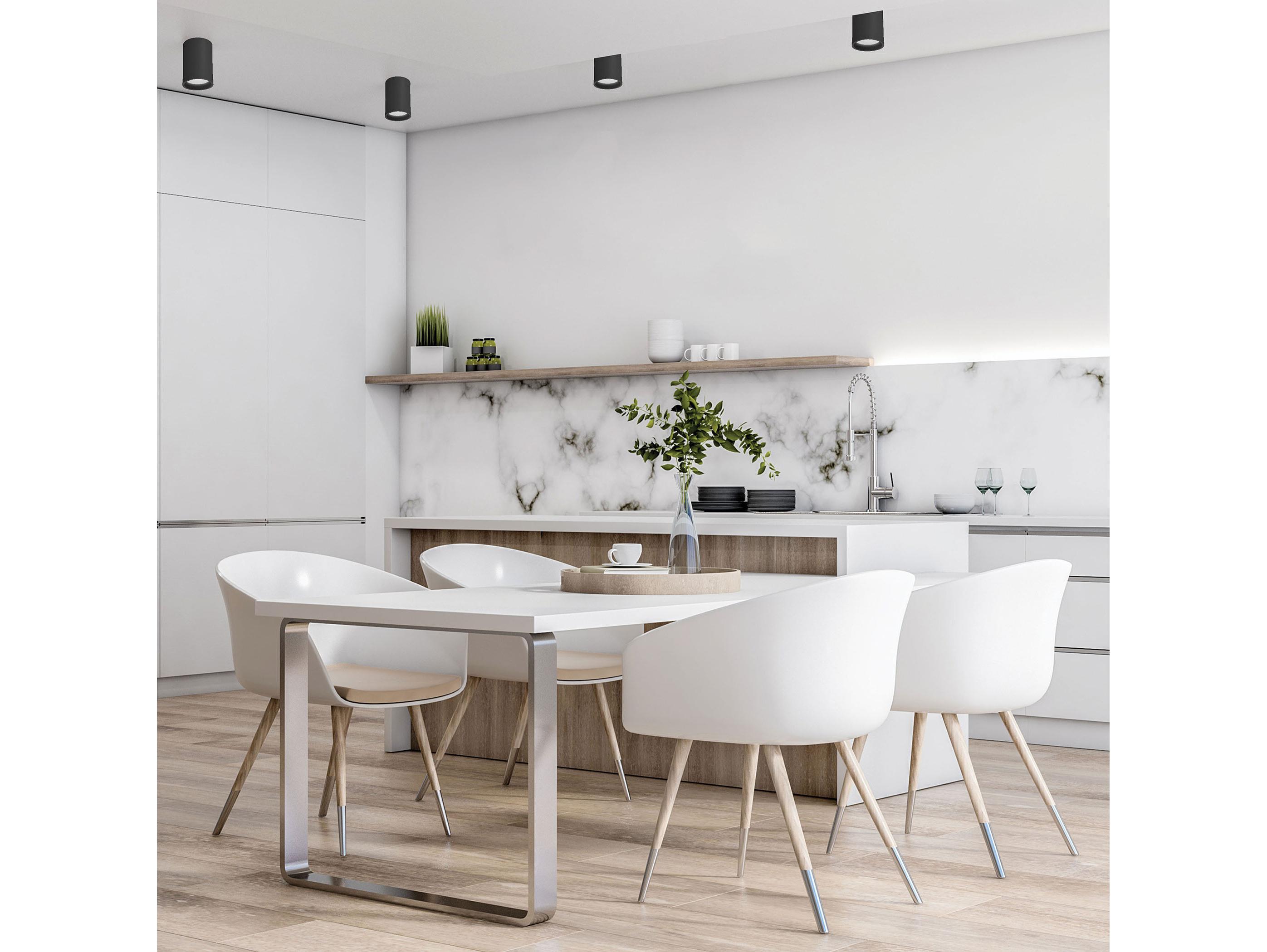 Dainolite Echo 1-Light Matte Black Cylinder Flush Mount