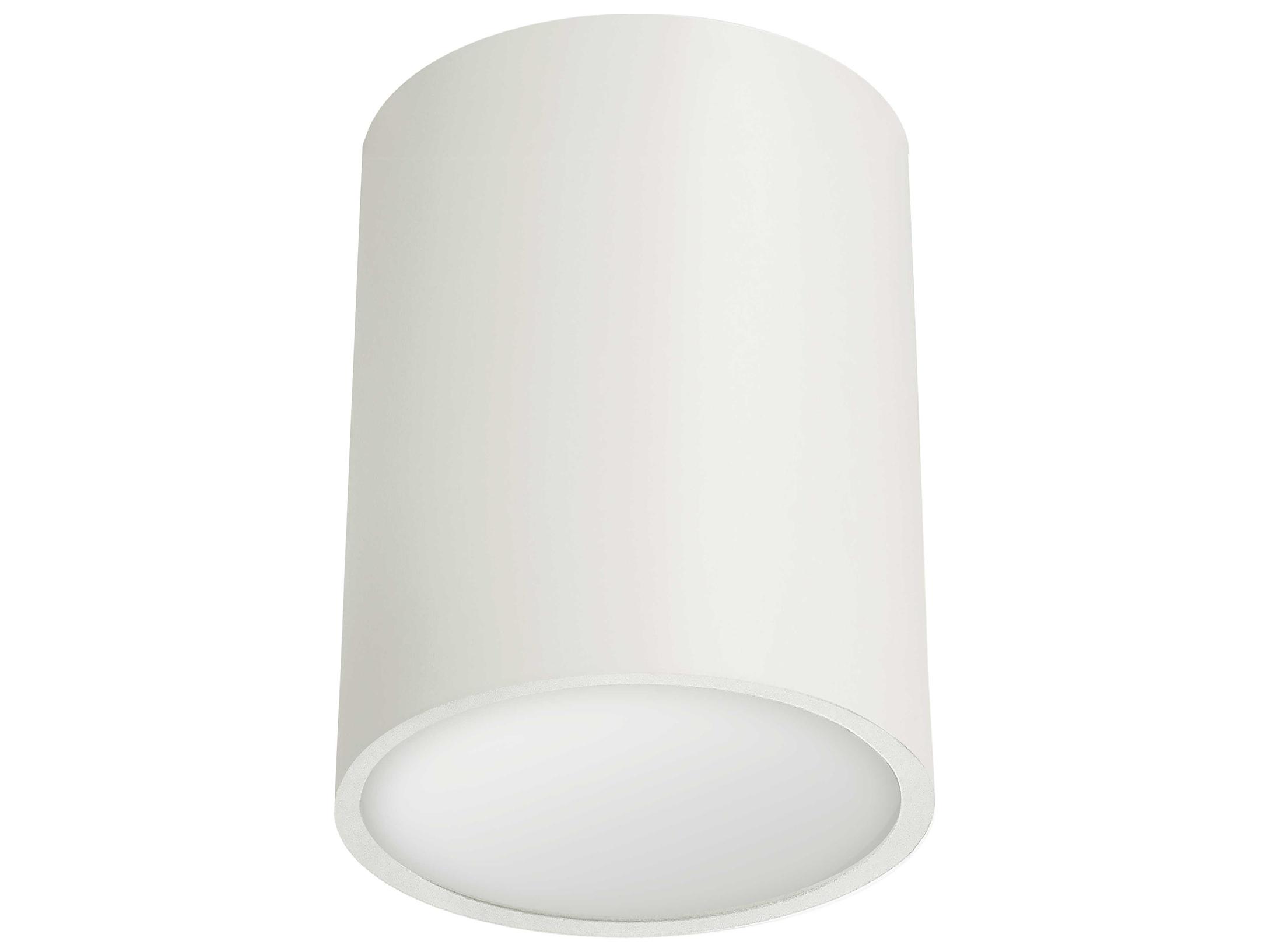 Dainolite Echo 1-Light Matte White Cylinder Flush Mount