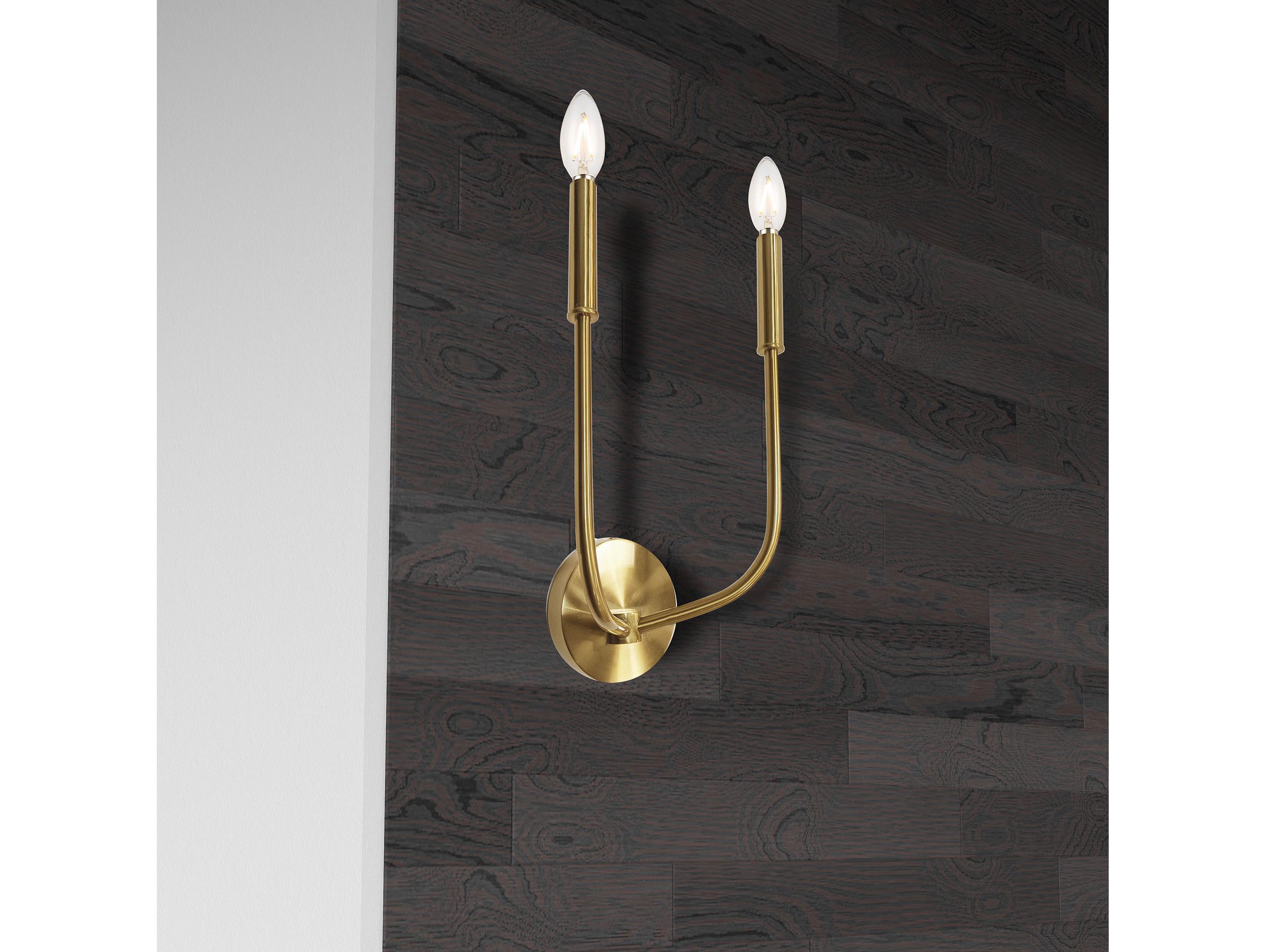 Dainolite Eleanor 2-Light Aged Brass Wall Sconce