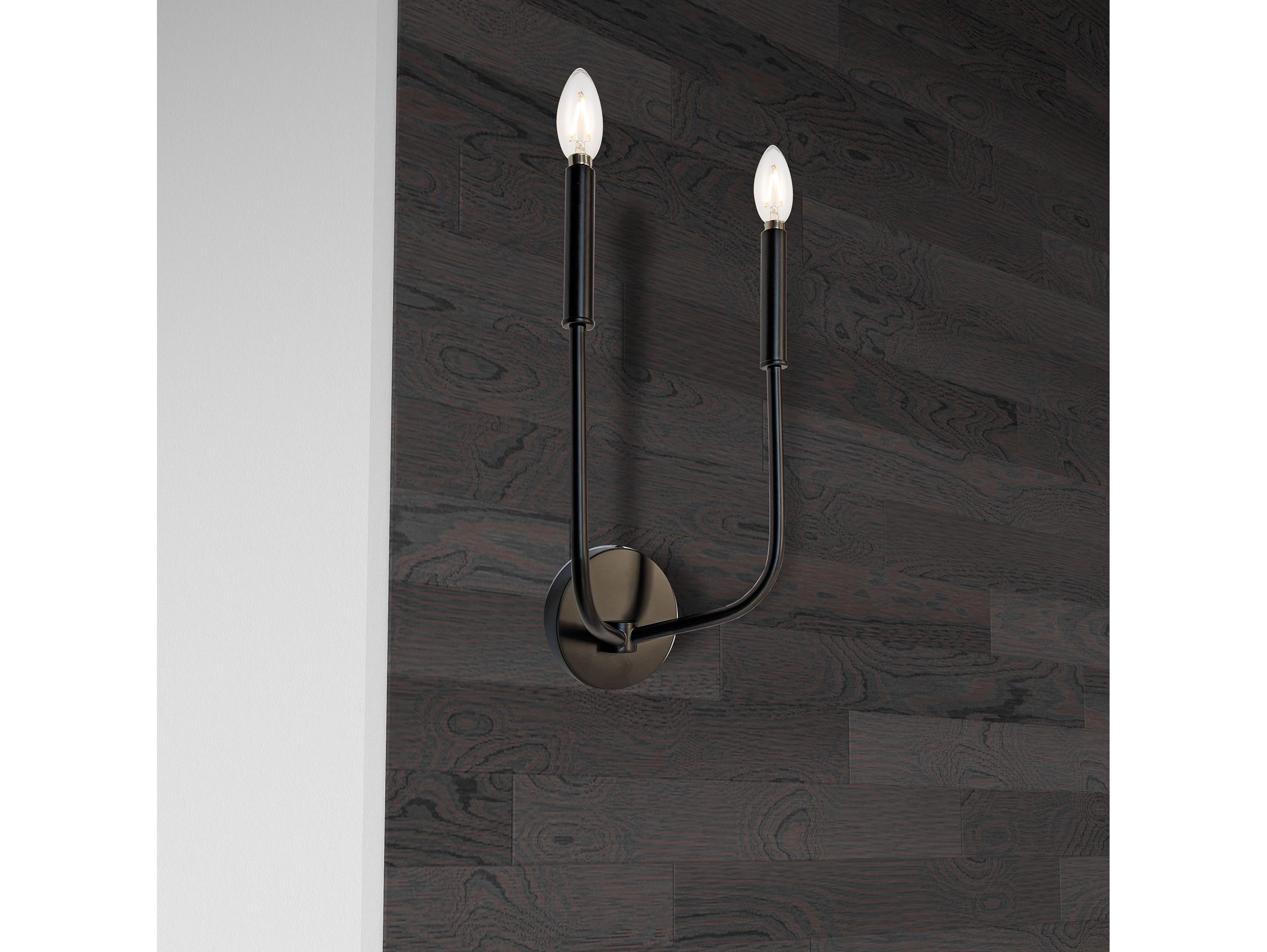 Dainolite Eleanor 2-Light Matte Black Wall Sconce