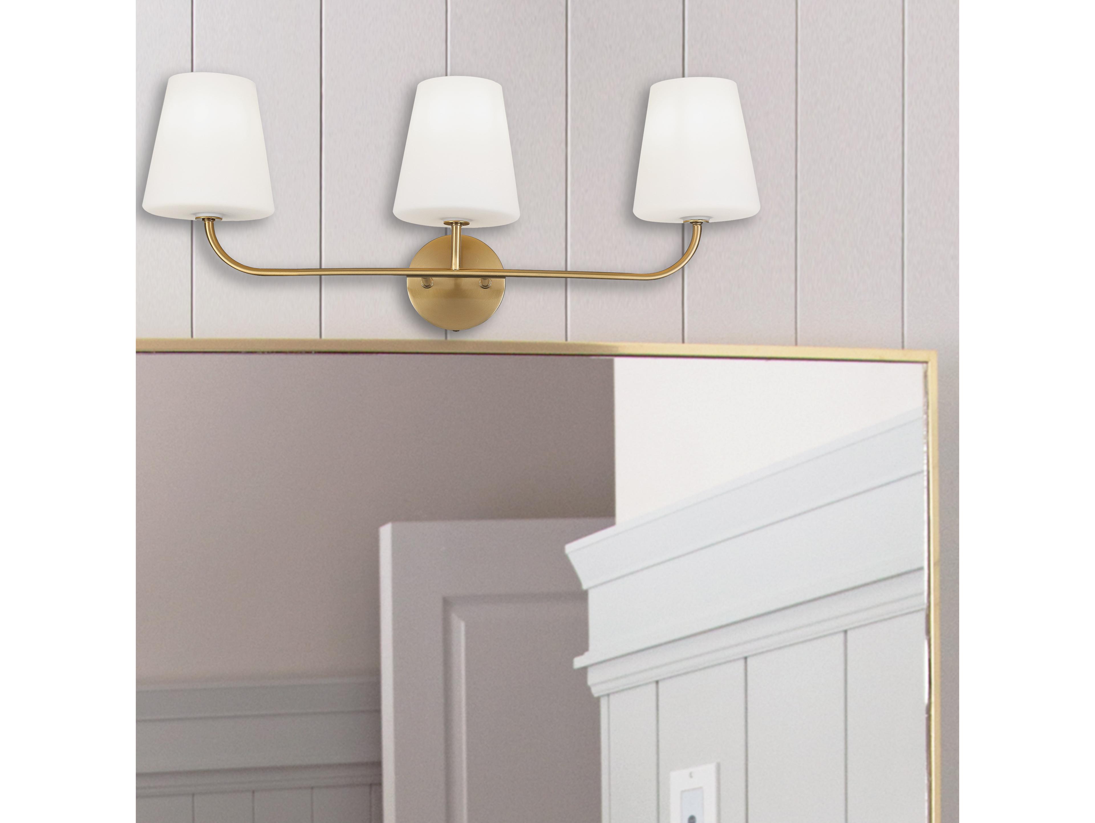 Dainolite Eleanor 3-Light Aged Brass Vanity Light
