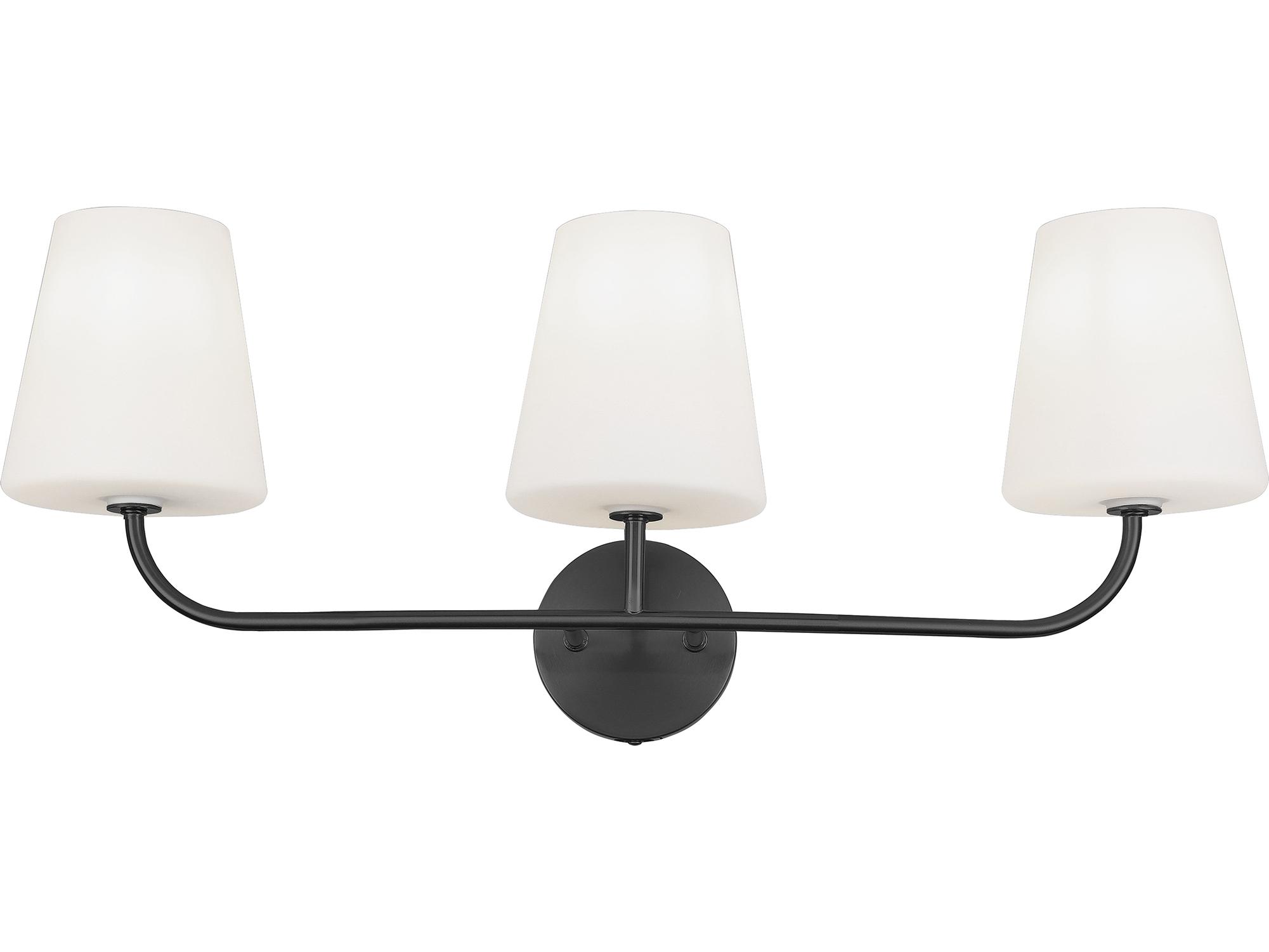 Dainolite Eleanor 3-Light Matte Black Vanity Light