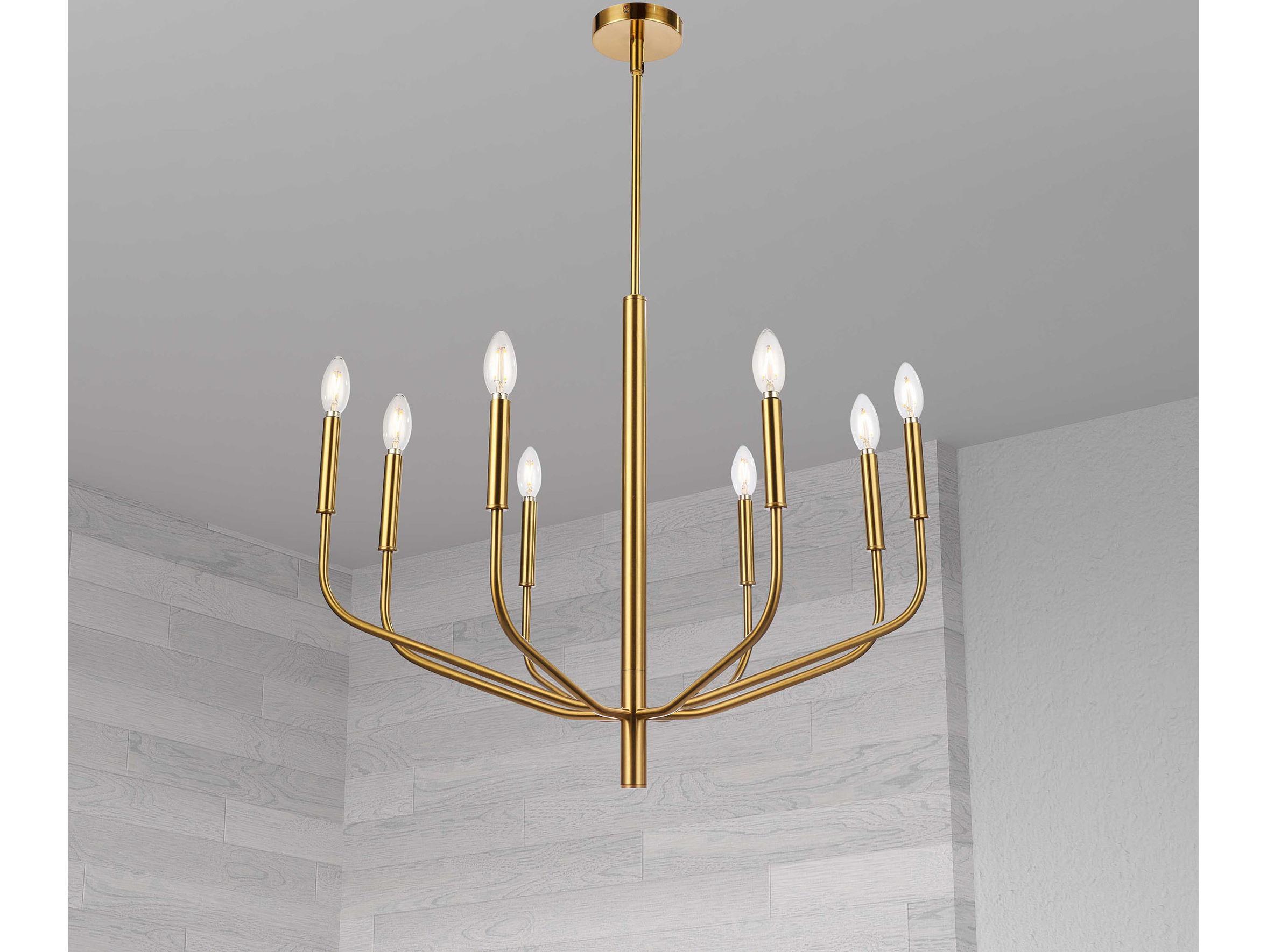 Dainolite Eleanor 6-Light Aged Brass Candelabra Chandelier