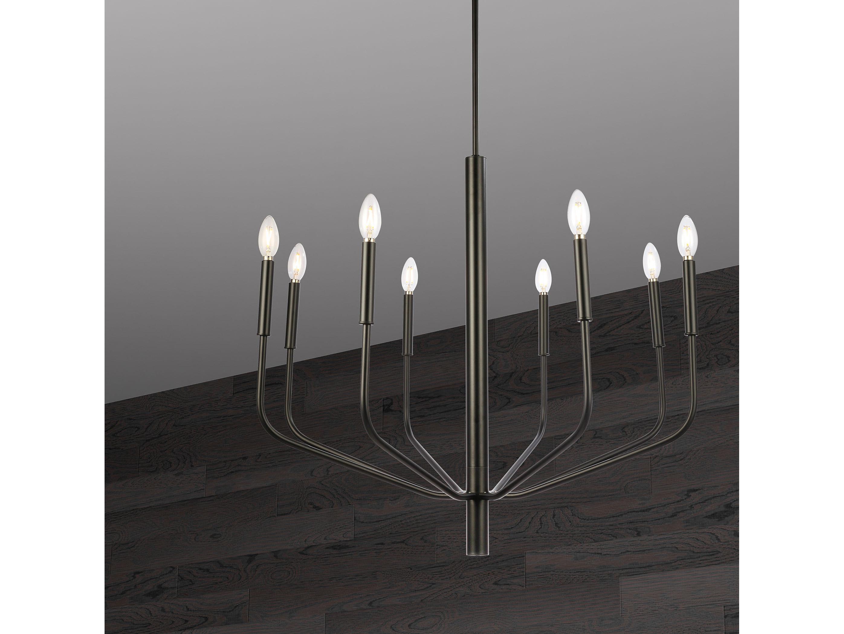 Dainolite Eleanor 6-Light Matte Black Candelabra Chandelier