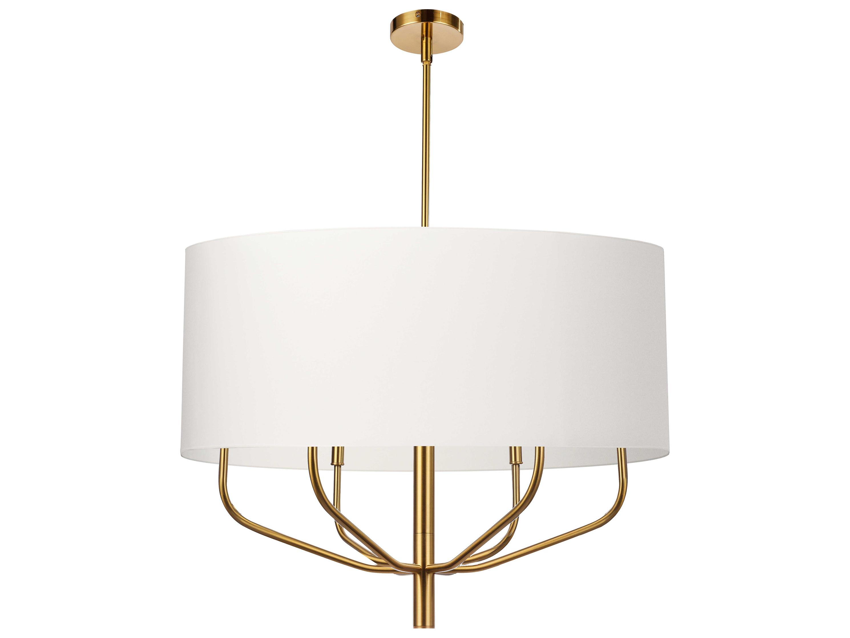 Dainolite Eleanor 6-Light Aged Brass Candelabra Chandelier
