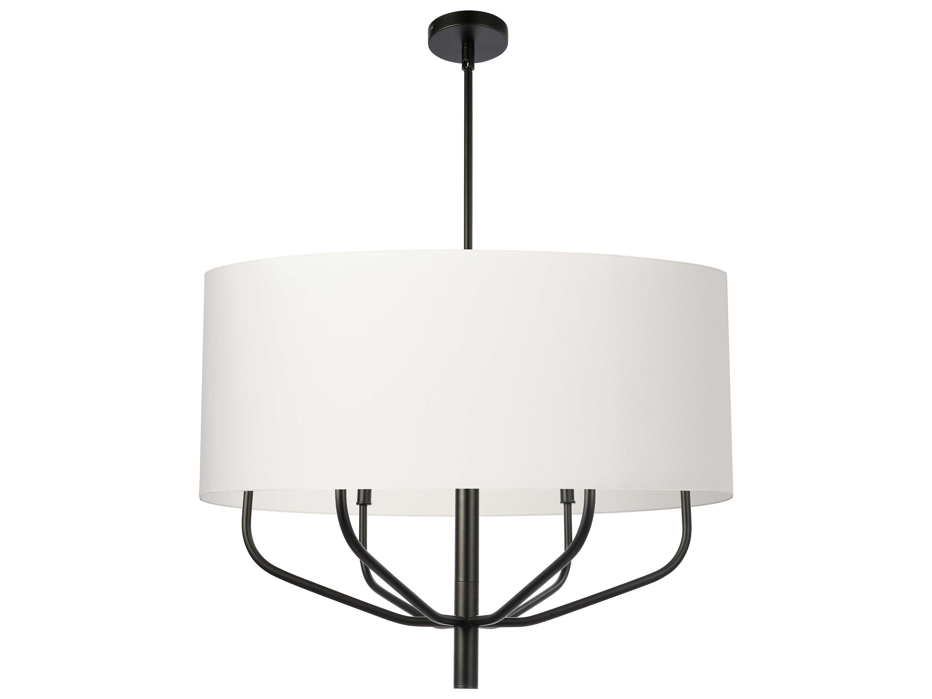 Dainolite Eleanor 6-Light Matte Black Candelabra Chandelier