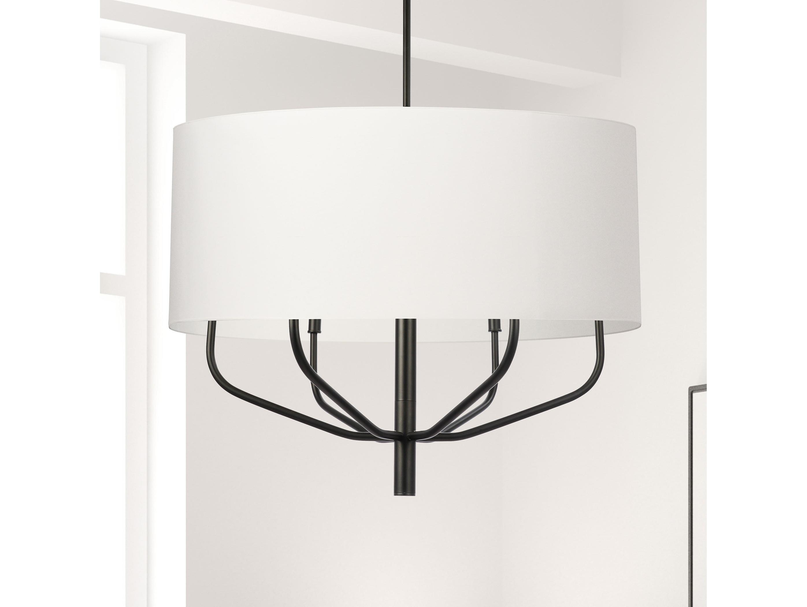 Dainolite Eleanor 6-Light Matte Black Candelabra Chandelier
