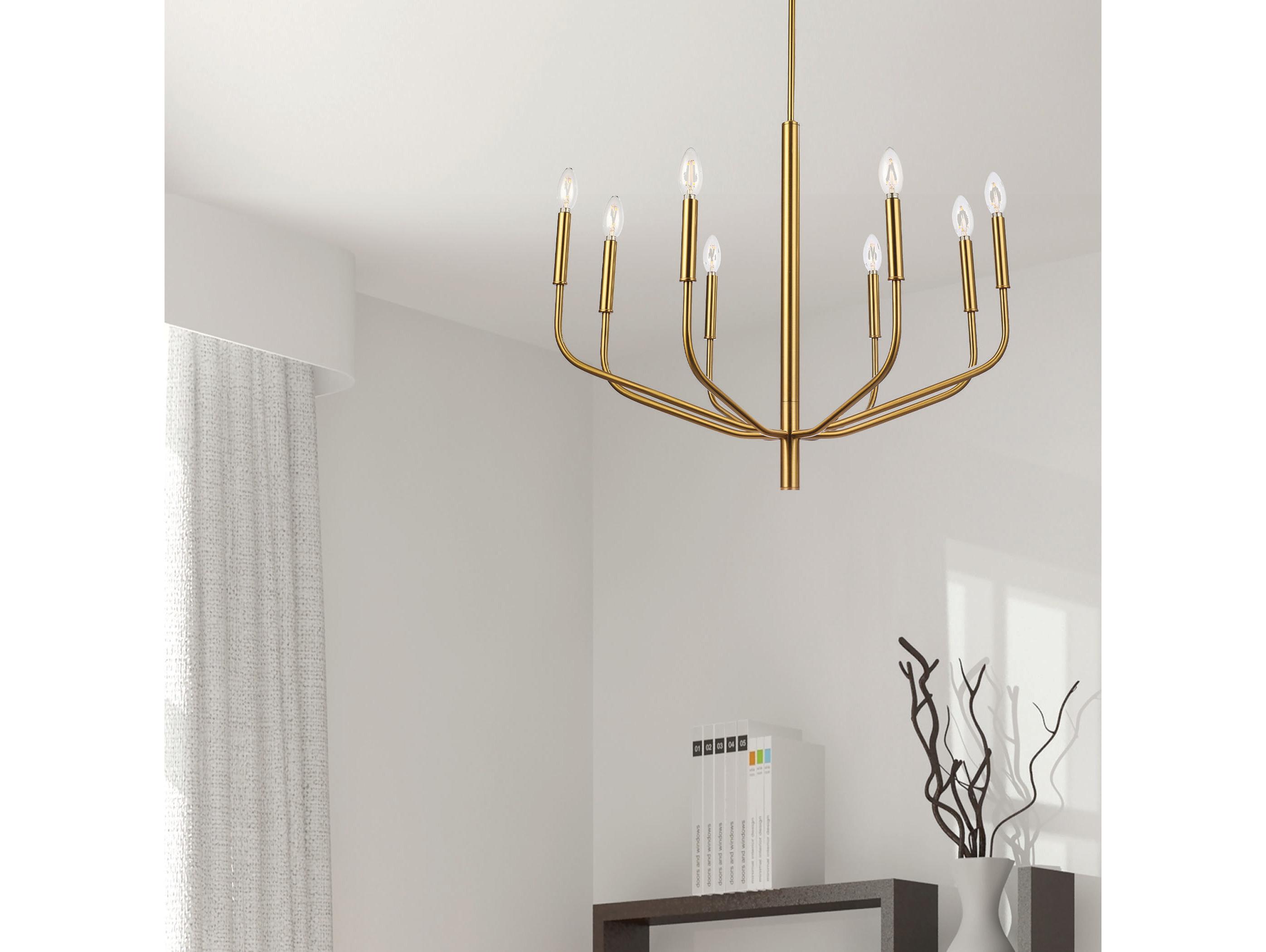 Dainolite Eleanor 8-Light Aged Brass Candelabra Chandelier